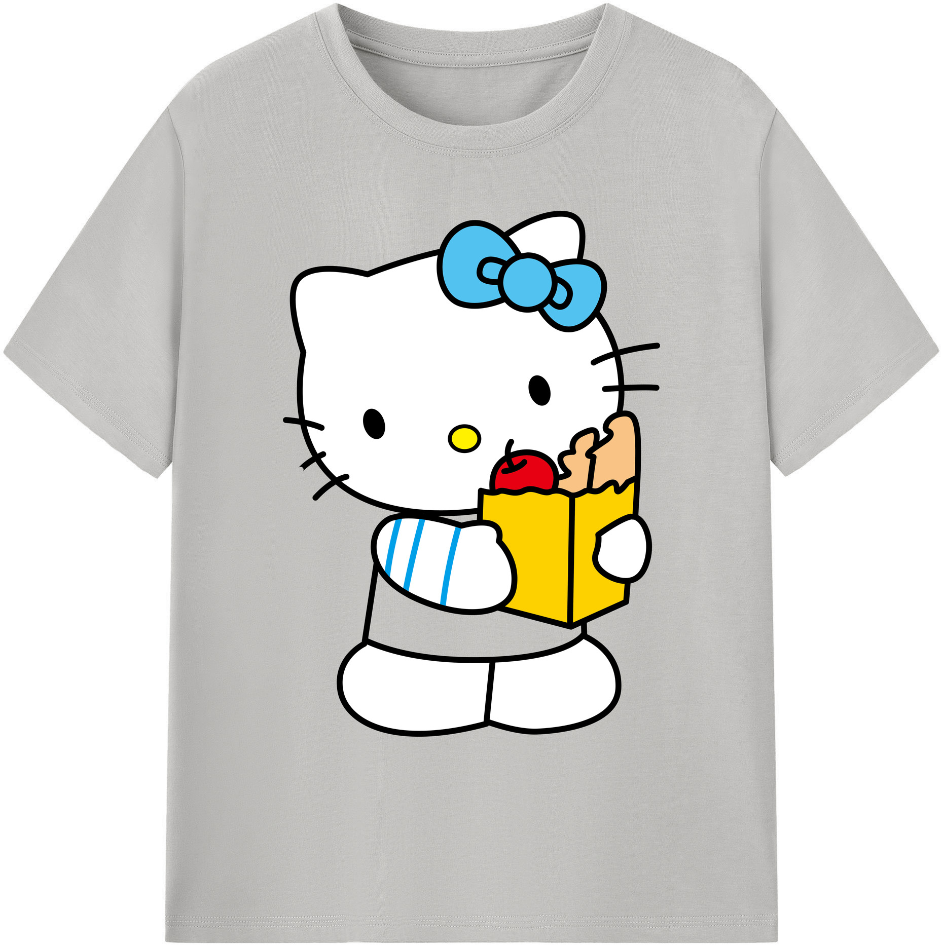 （画像用） Hello Kitty ハローキティ 綿100％ メンズ半袖Tシャツ｜肌触りやわらか＆通気性