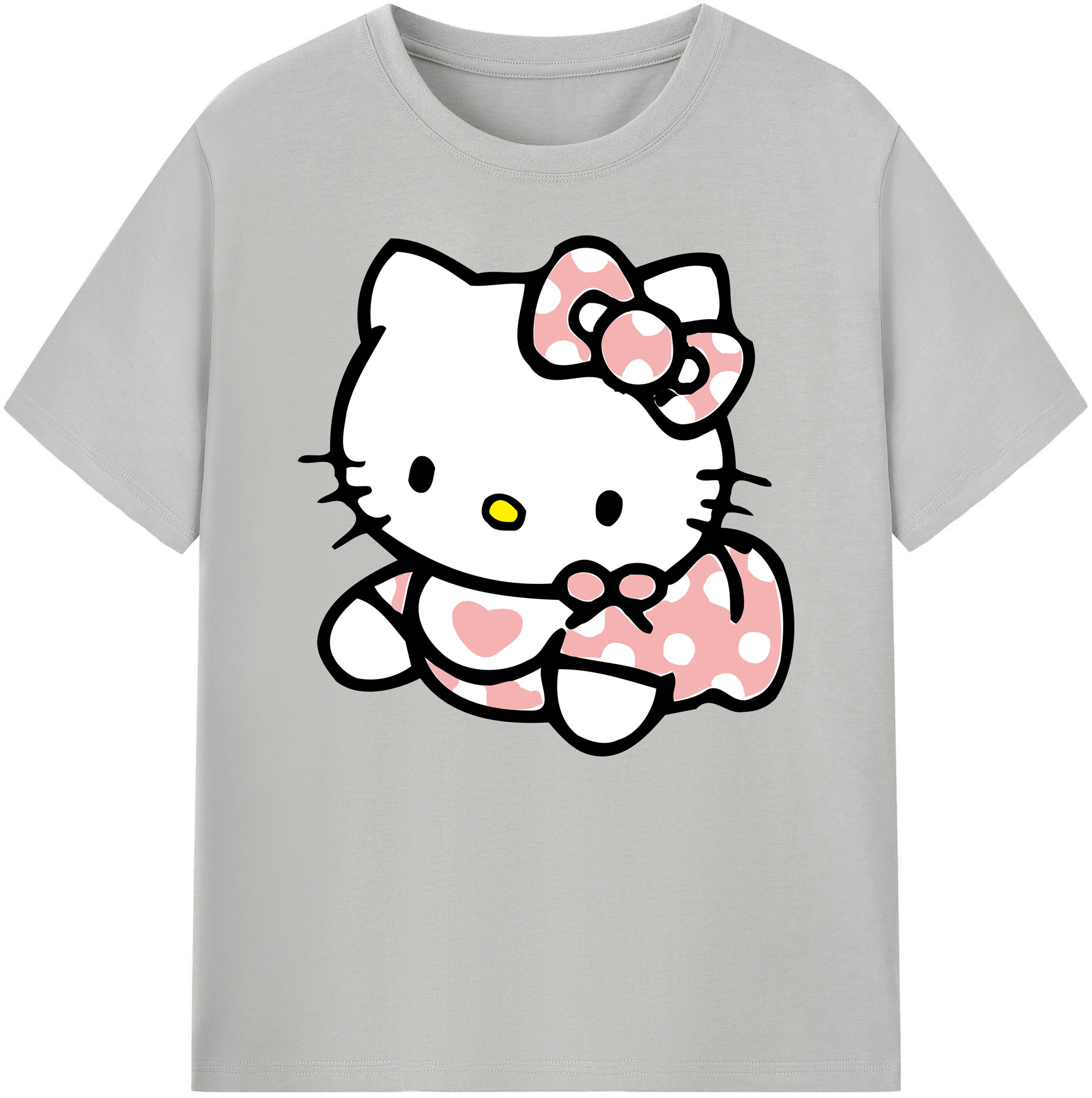（画像用） Hello Kitty ハローキティ 綿100％ メンズ半袖Tシャツ｜肌触りやわらか＆通気性