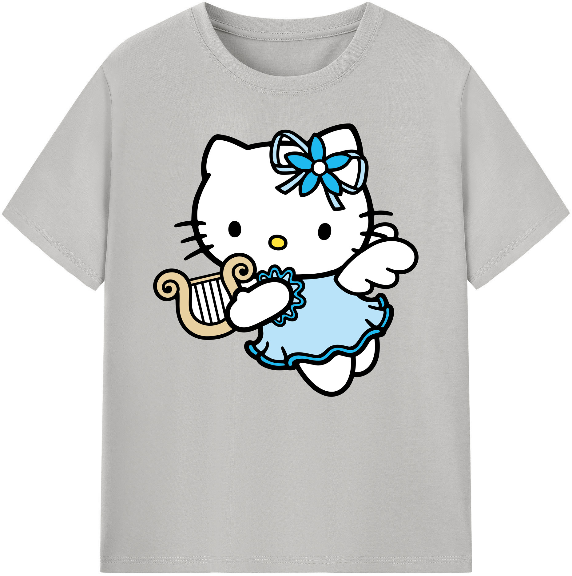 （画像用） Hello Kitty ハローキティ 綿100％ メンズ半袖Tシャツ｜肌触りやわらか＆通気性