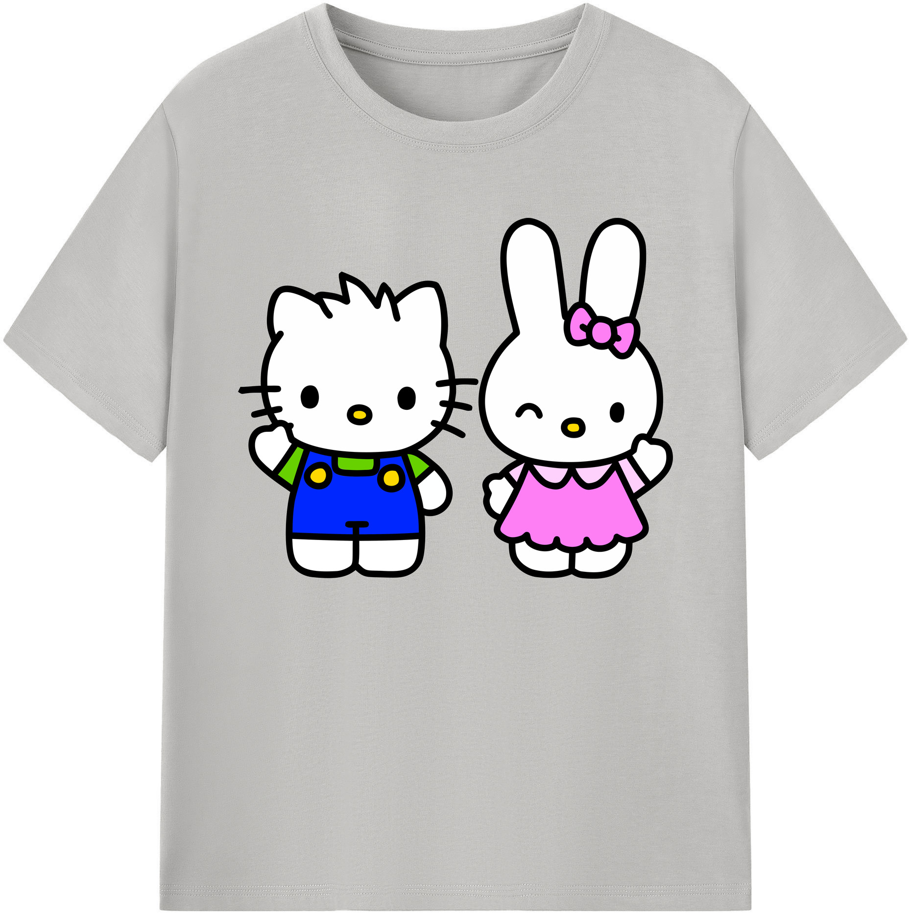 （画像用） Hello Kitty ハローキティ 綿100％ メンズ半袖Tシャツ｜肌触りやわらか＆通気性