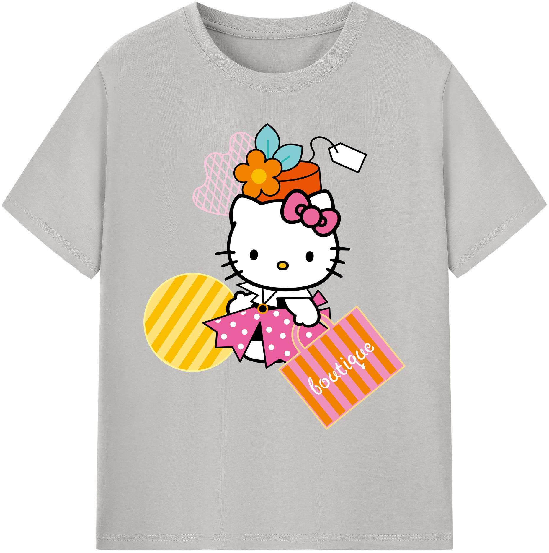 （画像用） Hello Kitty ハローキティ 綿100％ メンズ半袖Tシャツ｜肌触りやわらか＆通気性