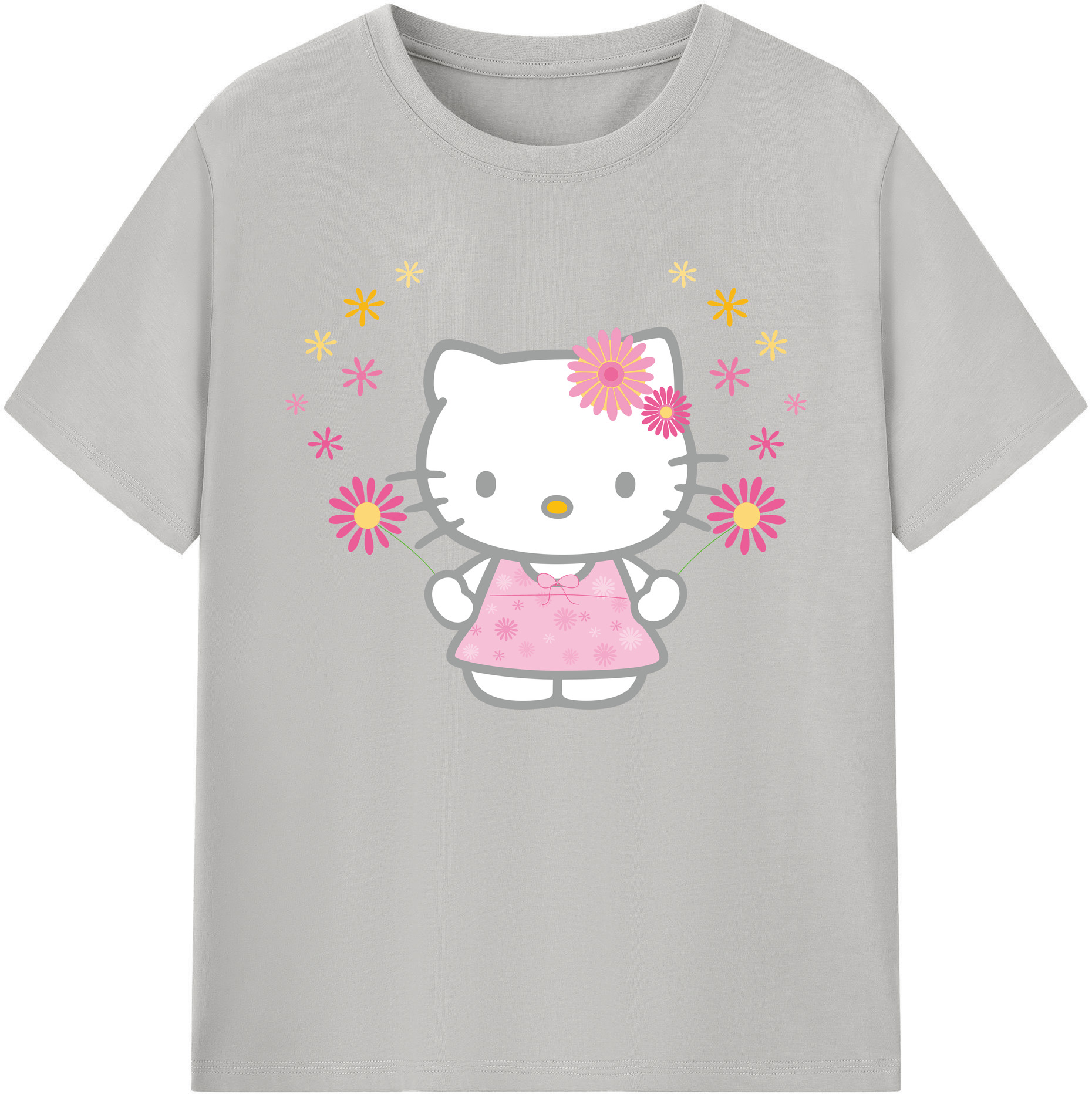（画像用） Hello Kitty ハローキティ 綿100％ メンズ半袖Tシャツ｜肌触りやわらか＆通気性