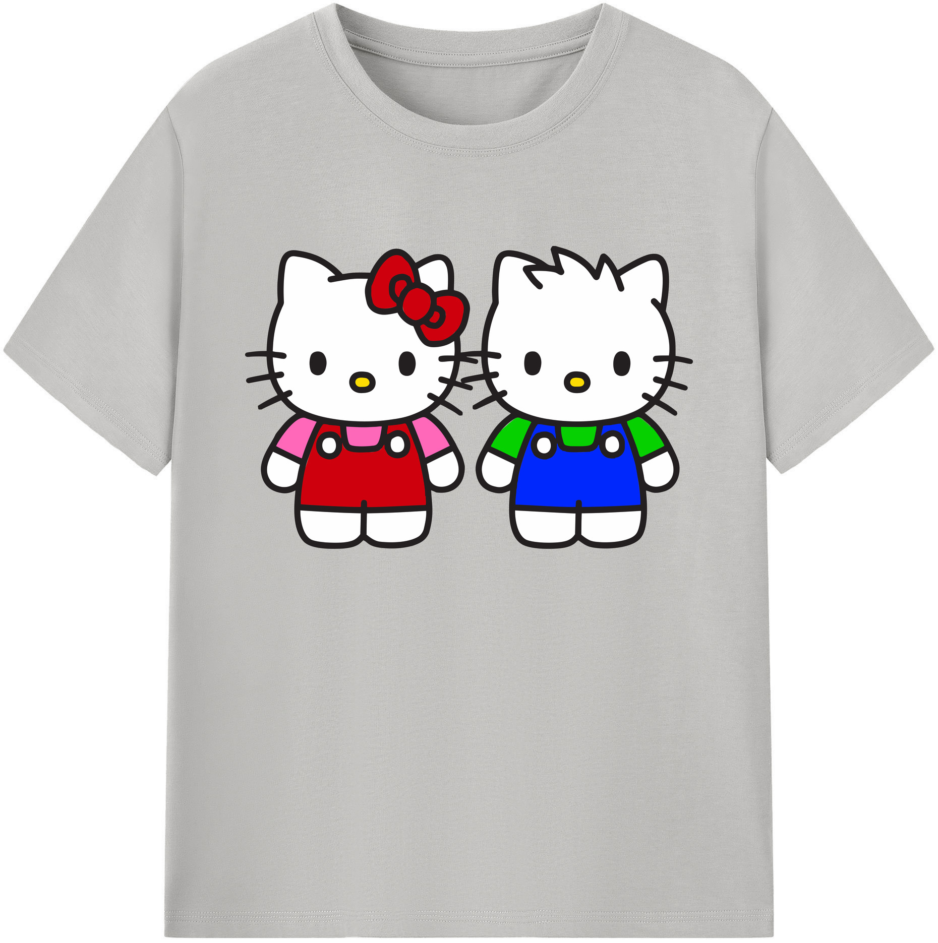 （画像用） Hello Kitty ハローキティ 綿100％ メンズ半袖Tシャツ｜肌触りやわらか＆通気性