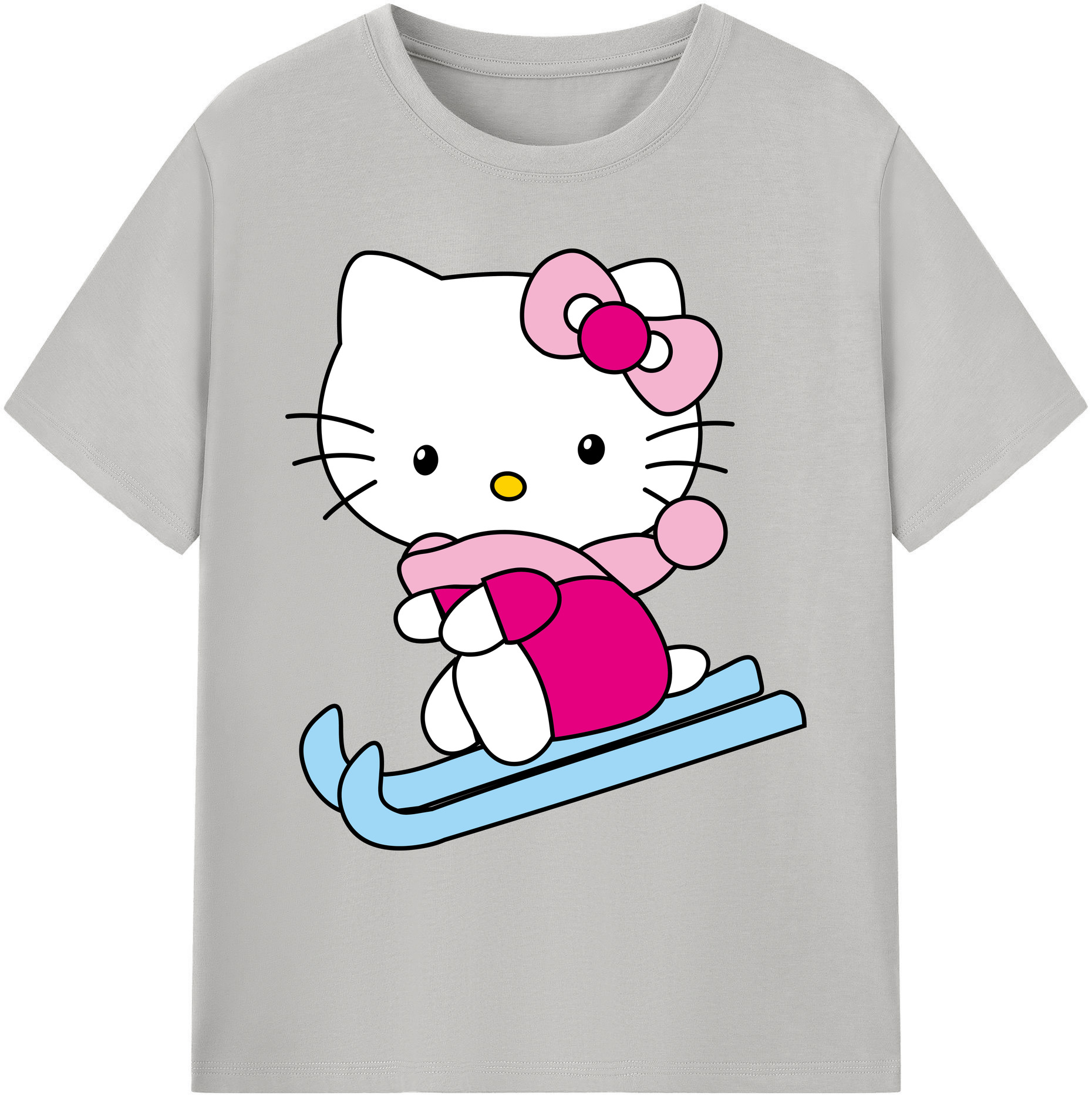 （画像用） Hello Kitty ハローキティ 綿100％ メンズ半袖Tシャツ｜肌触りやわらか＆通気性
