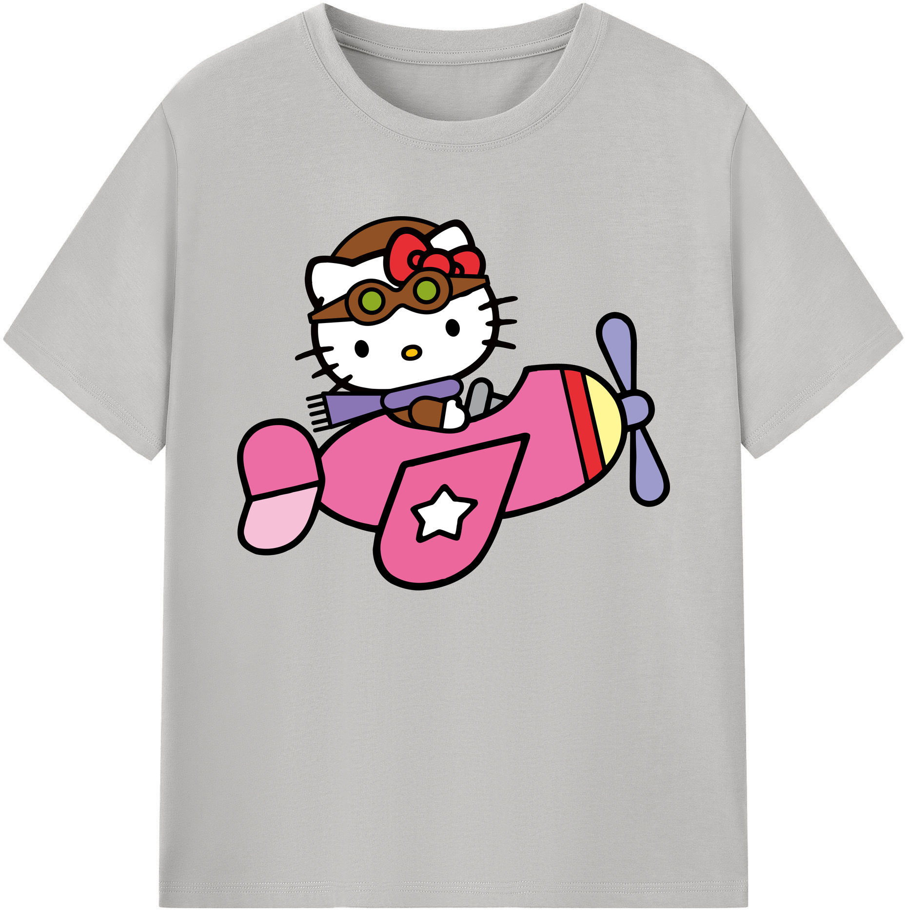 （画像用） Hello Kitty ハローキティ 綿100％ メンズ半袖Tシャツ｜肌触りやわらか＆通気性