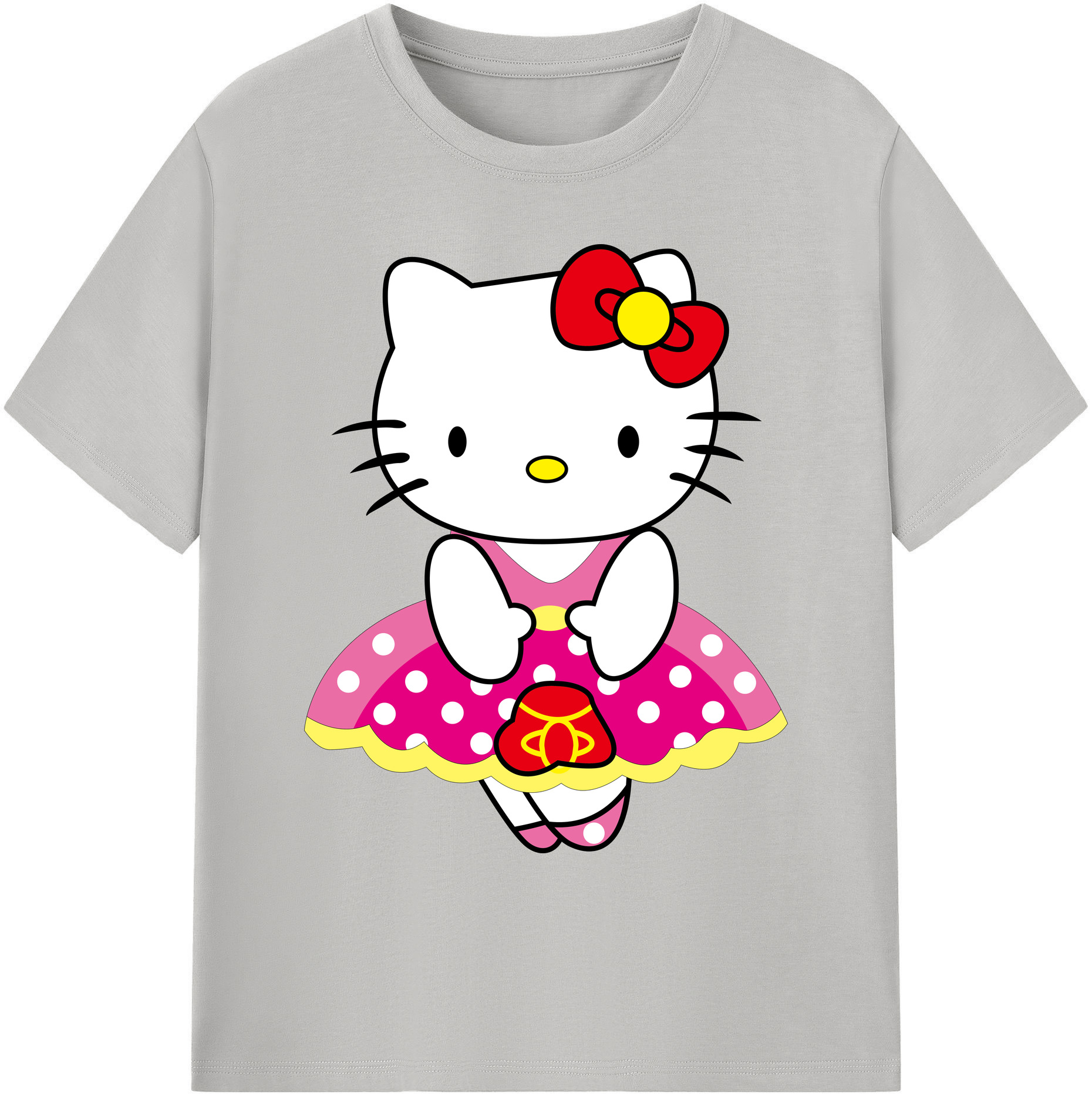 （画像用） Hello Kitty ハローキティ 綿100％ メンズ半袖Tシャツ｜肌触りやわらか＆通気性