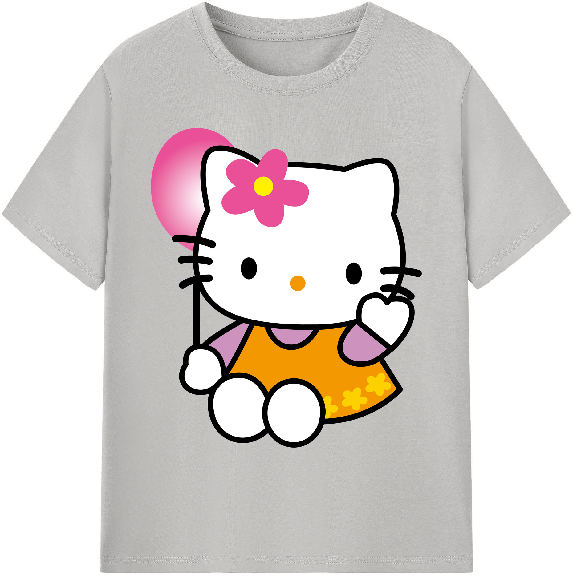 （画像用） Hello Kitty ハローキティ 綿100％ メンズ半袖Tシャツ｜肌触りやわらか＆通気性