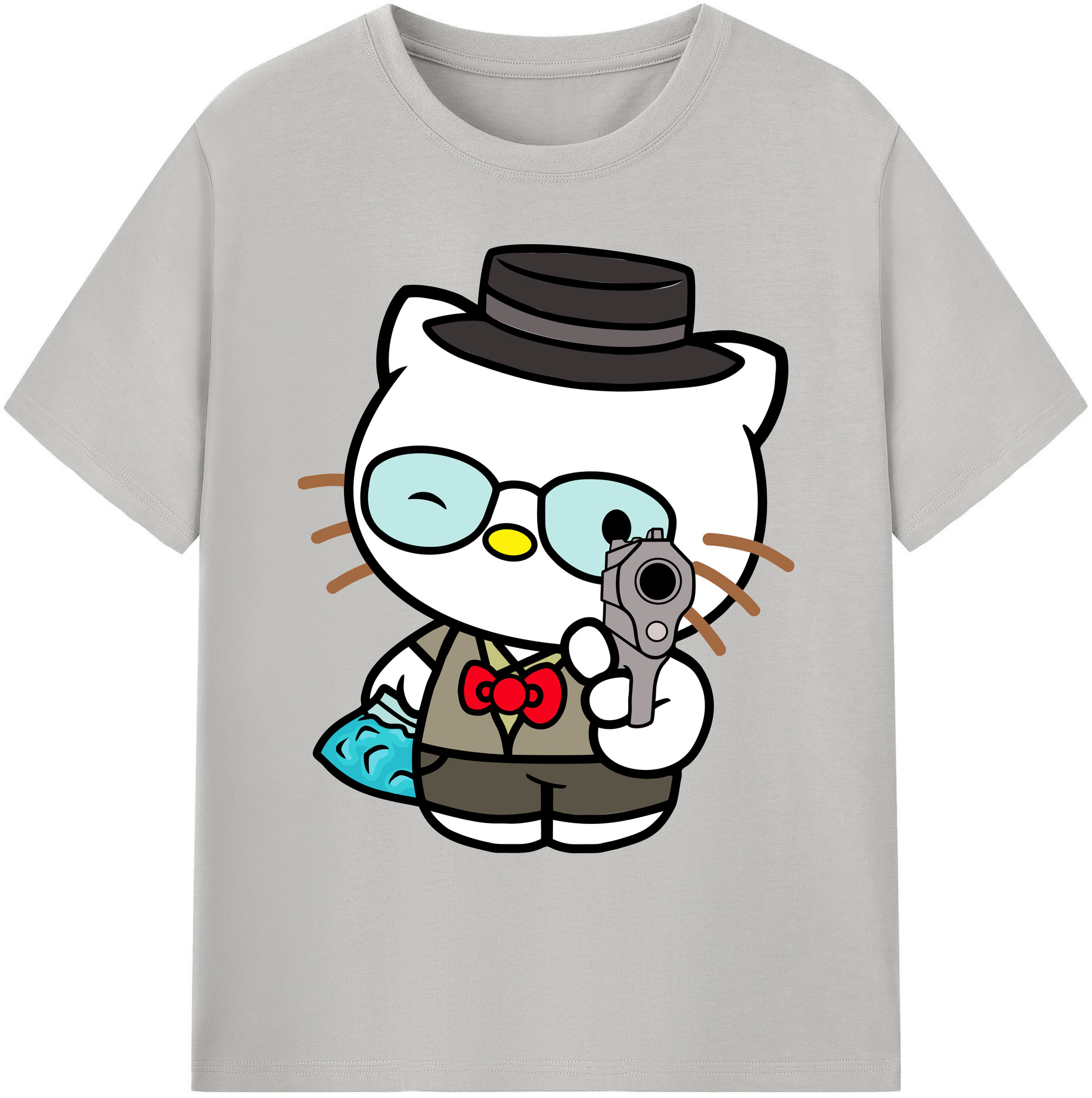 （画像用） Hello Kitty ハローキティ 綿100％ メンズ半袖Tシャツ｜肌触りやわらか＆通気性