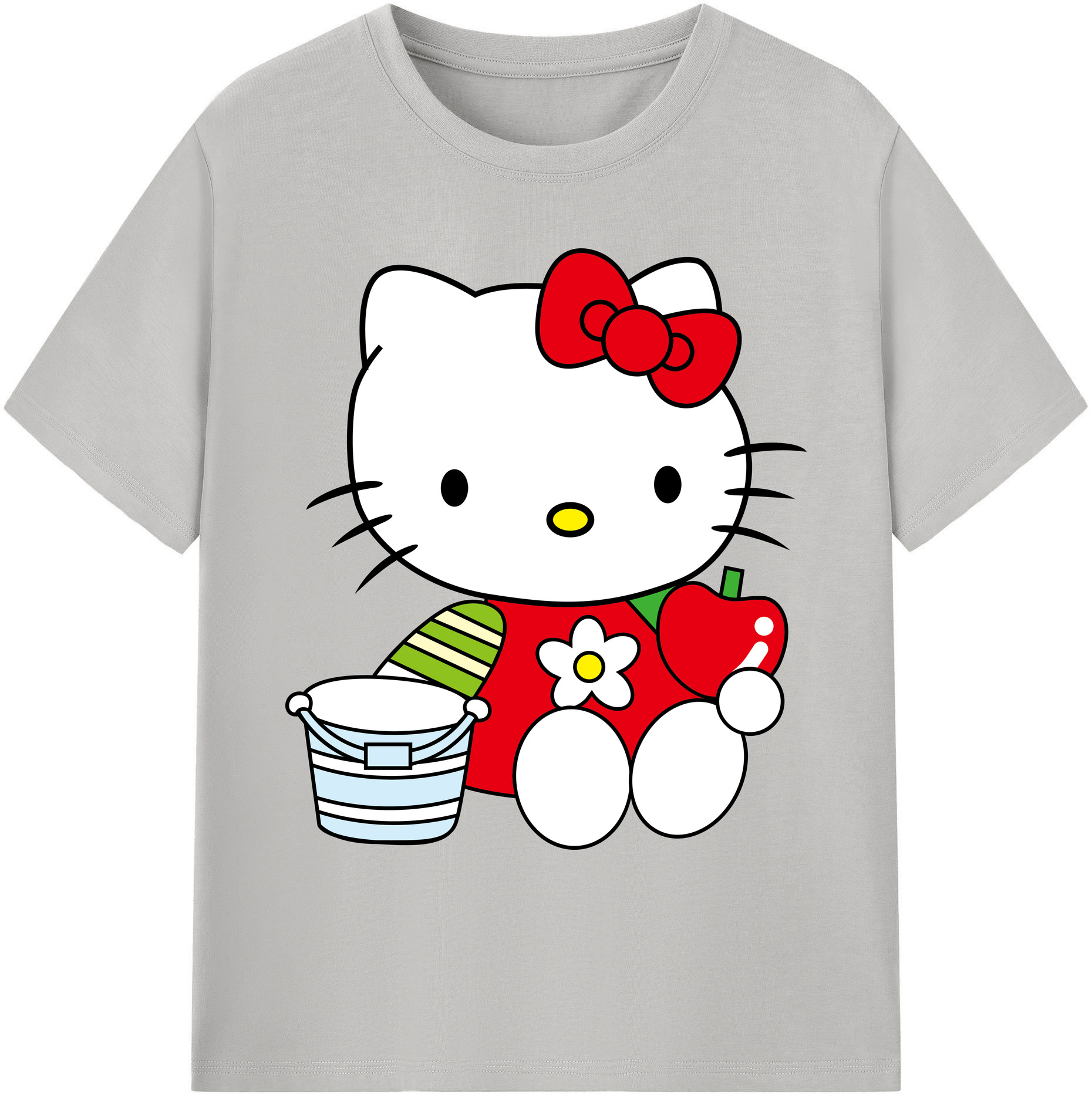 （画像用） Hello Kitty ハローキティ 綿100％ メンズ半袖Tシャツ｜肌触りやわらか＆通気性