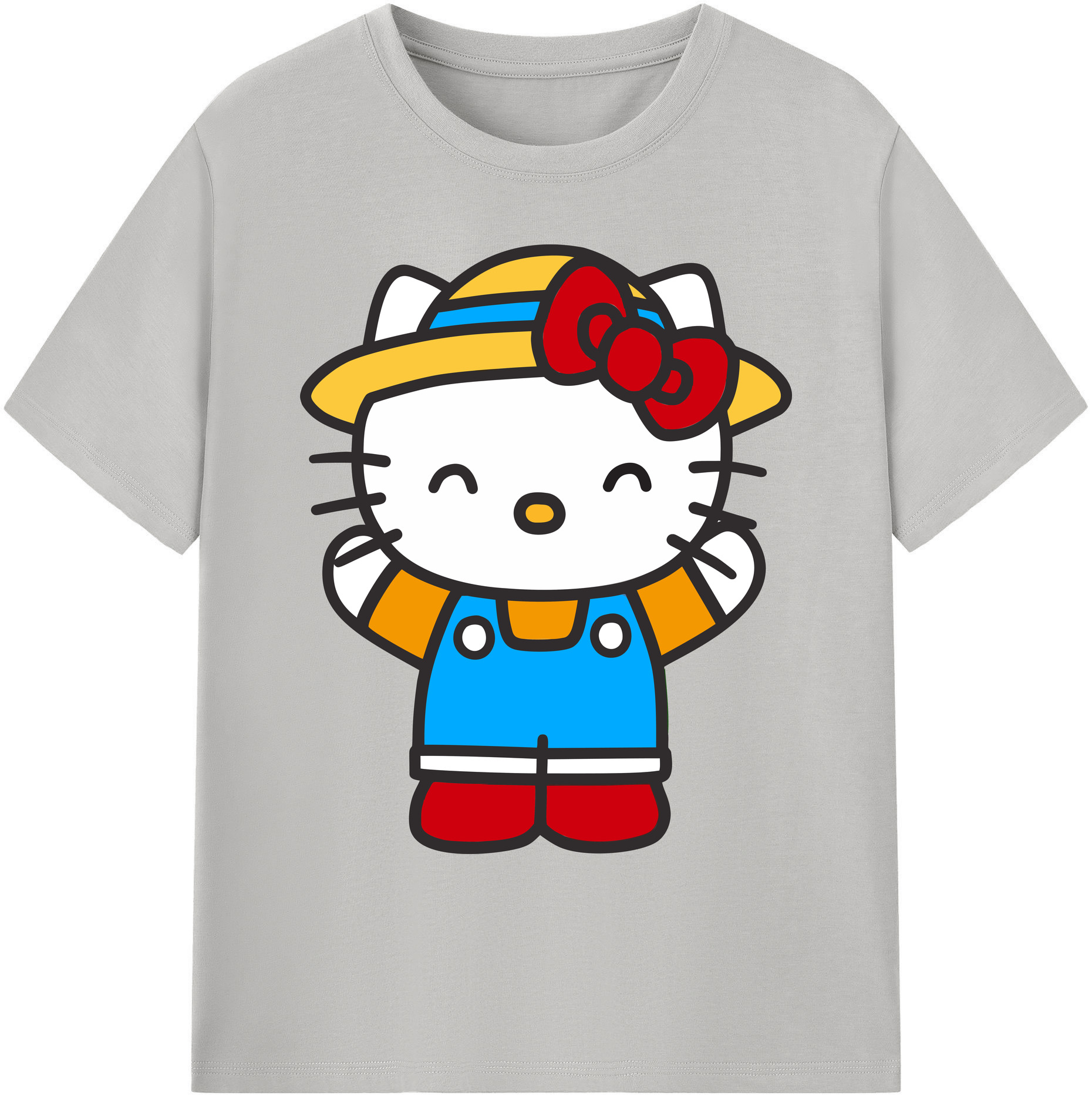 （画像用） Hello Kitty ハローキティ 綿100％ メンズ半袖Tシャツ｜肌触りやわらか＆通気性