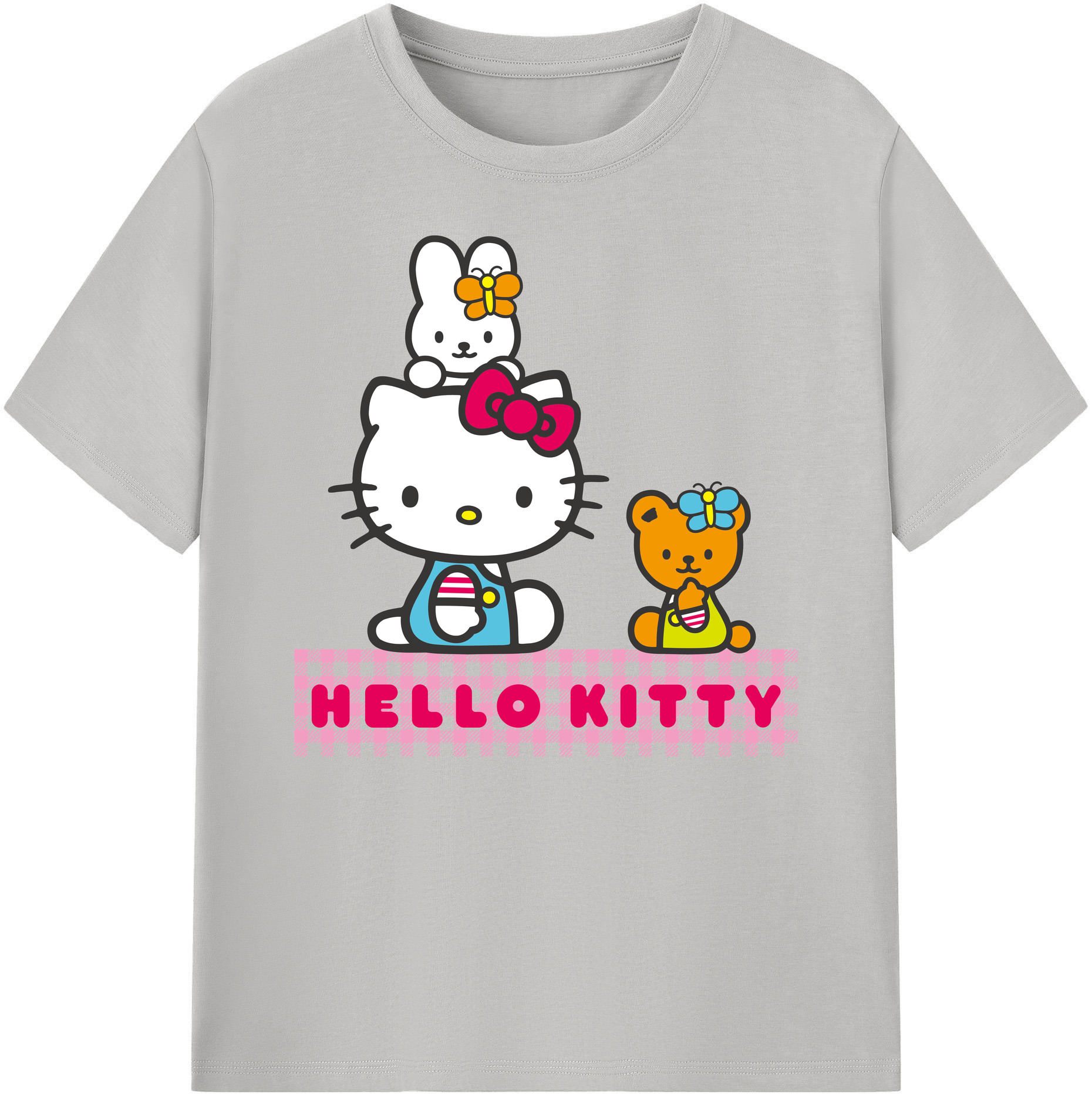 （画像用） Hello Kitty ハローキティ 綿100％ メンズ半袖Tシャツ｜肌触りやわらか＆通気性