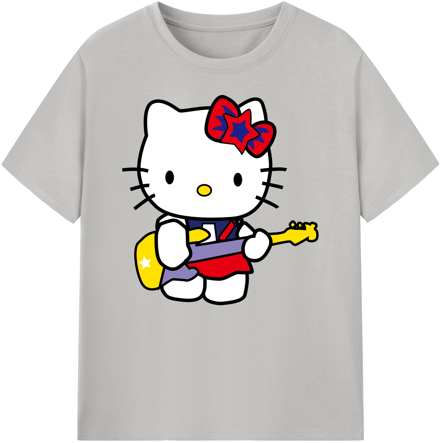 （画像用） Hello Kitty ハローキティ 綿100％ メンズ半袖Tシャツ｜肌触りやわらか＆通気性