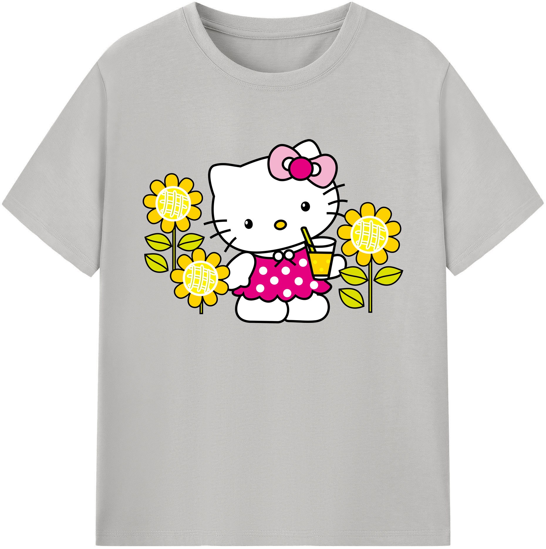 （画像用） Hello Kitty ハローキティ 綿100％ メンズ半袖Tシャツ｜肌触りやわらか＆通気性