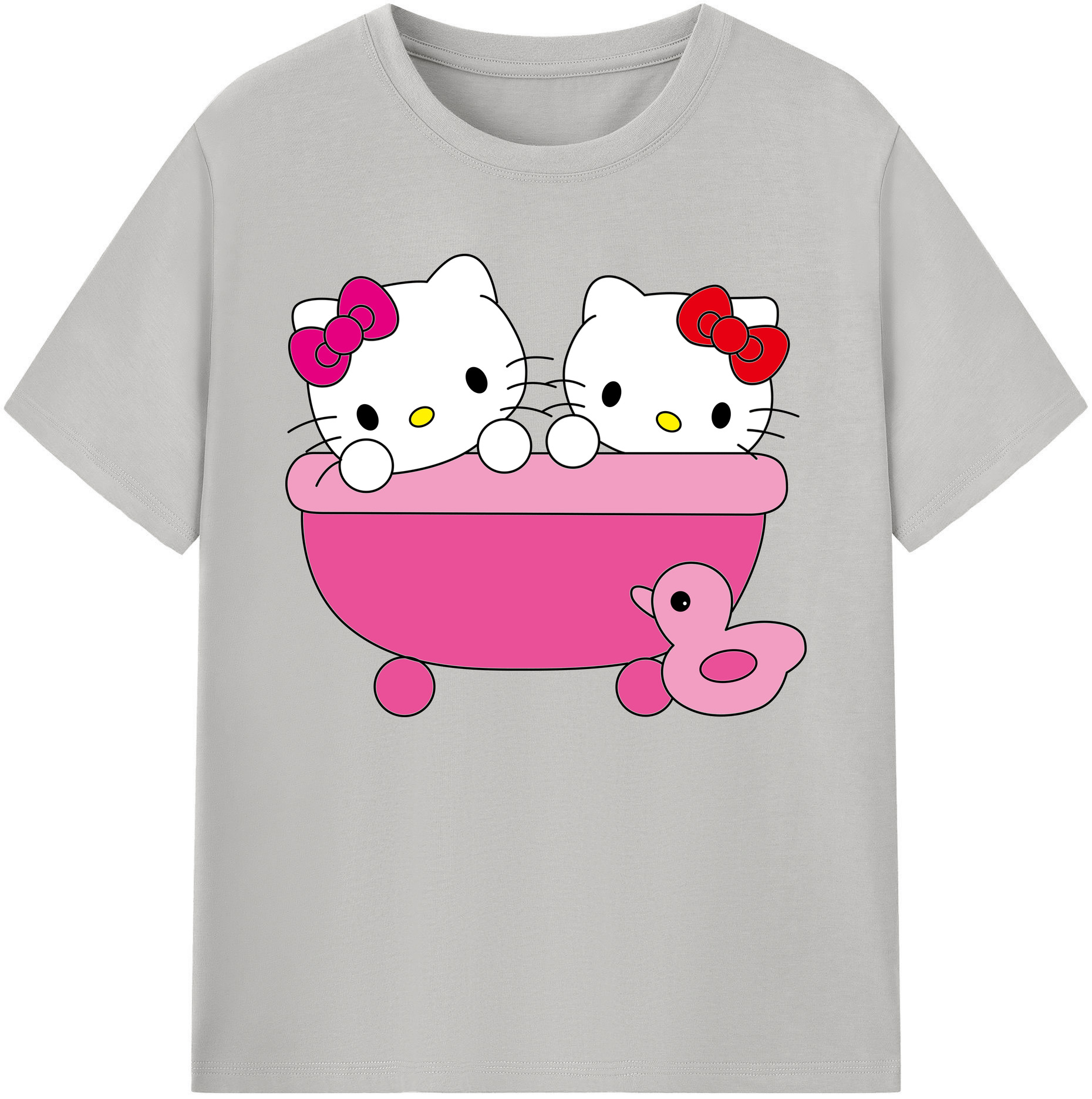 （画像用） Hello Kitty ハローキティ 綿100％ メンズ半袖Tシャツ｜肌触りやわらか＆通気性