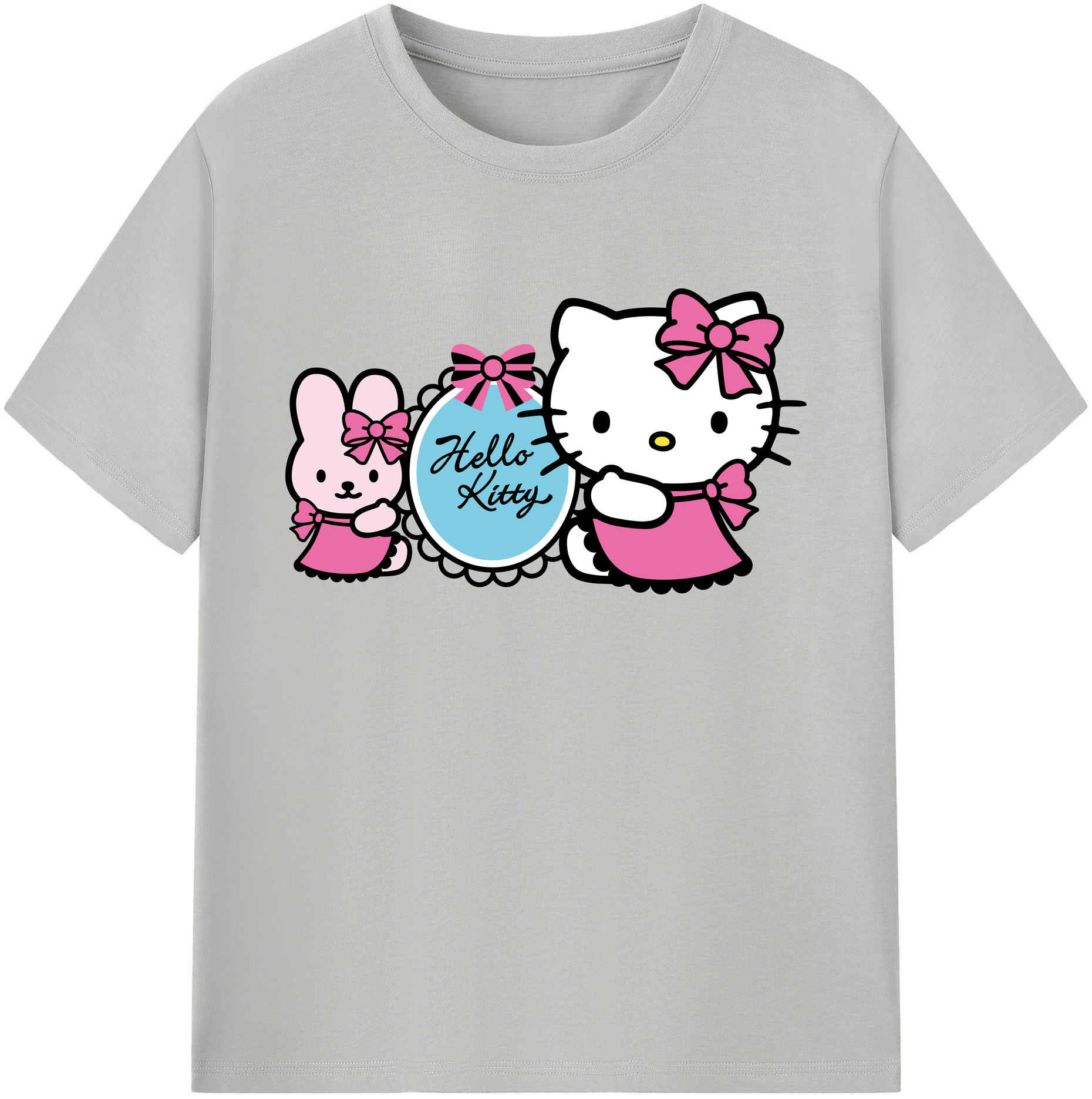 （画像用） Hello Kitty ハローキティ 綿100％ メンズ半袖Tシャツ｜肌触りやわらか＆通気性