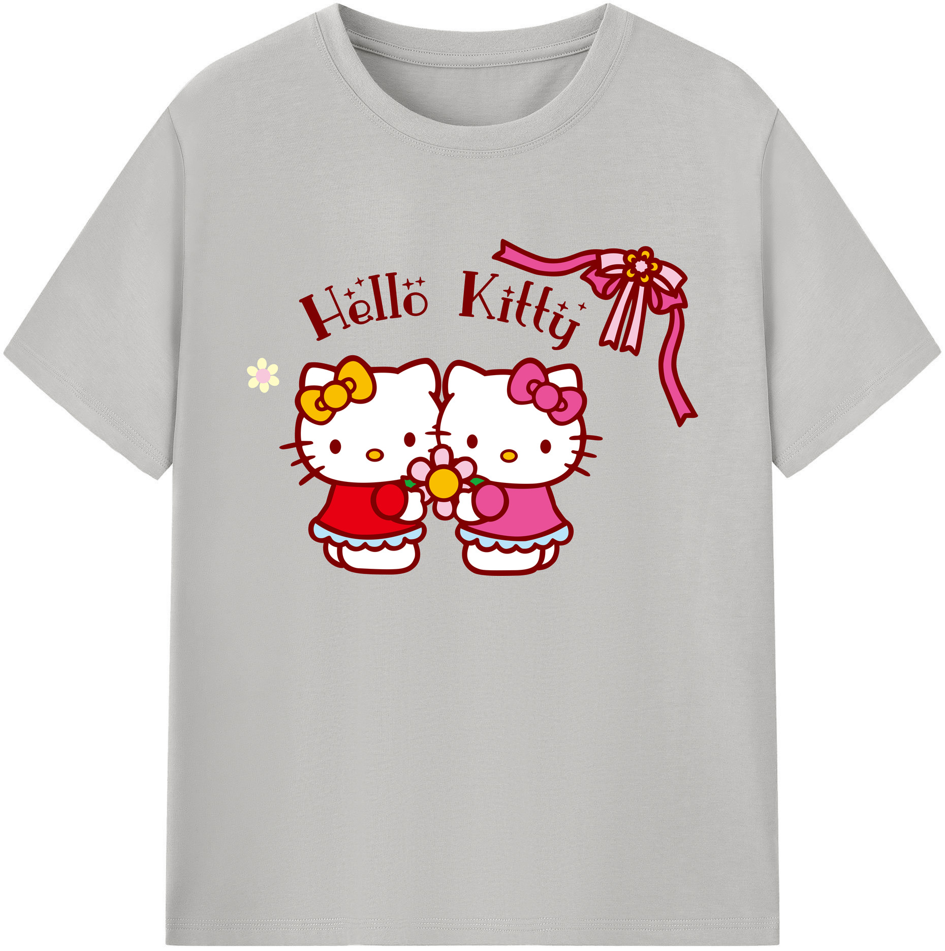 （画像用） Hello Kitty ハローキティ 綿100％ メンズ半袖Tシャツ｜肌触りやわらか＆通気性