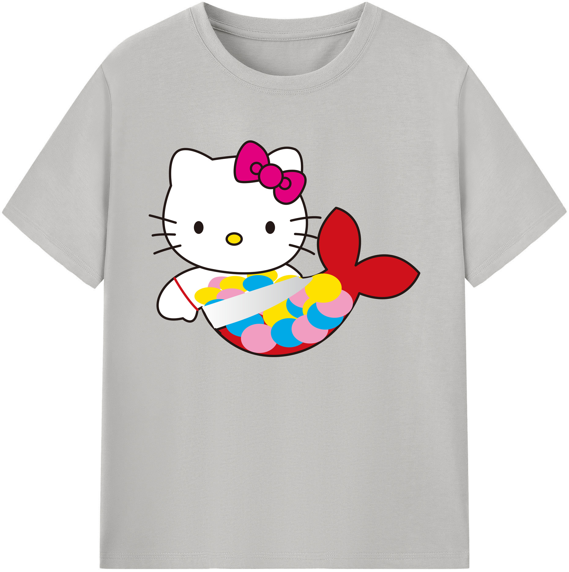 （画像用） Hello Kitty ハローキティ 綿100％ メンズ半袖Tシャツ｜肌触りやわらか＆通気性