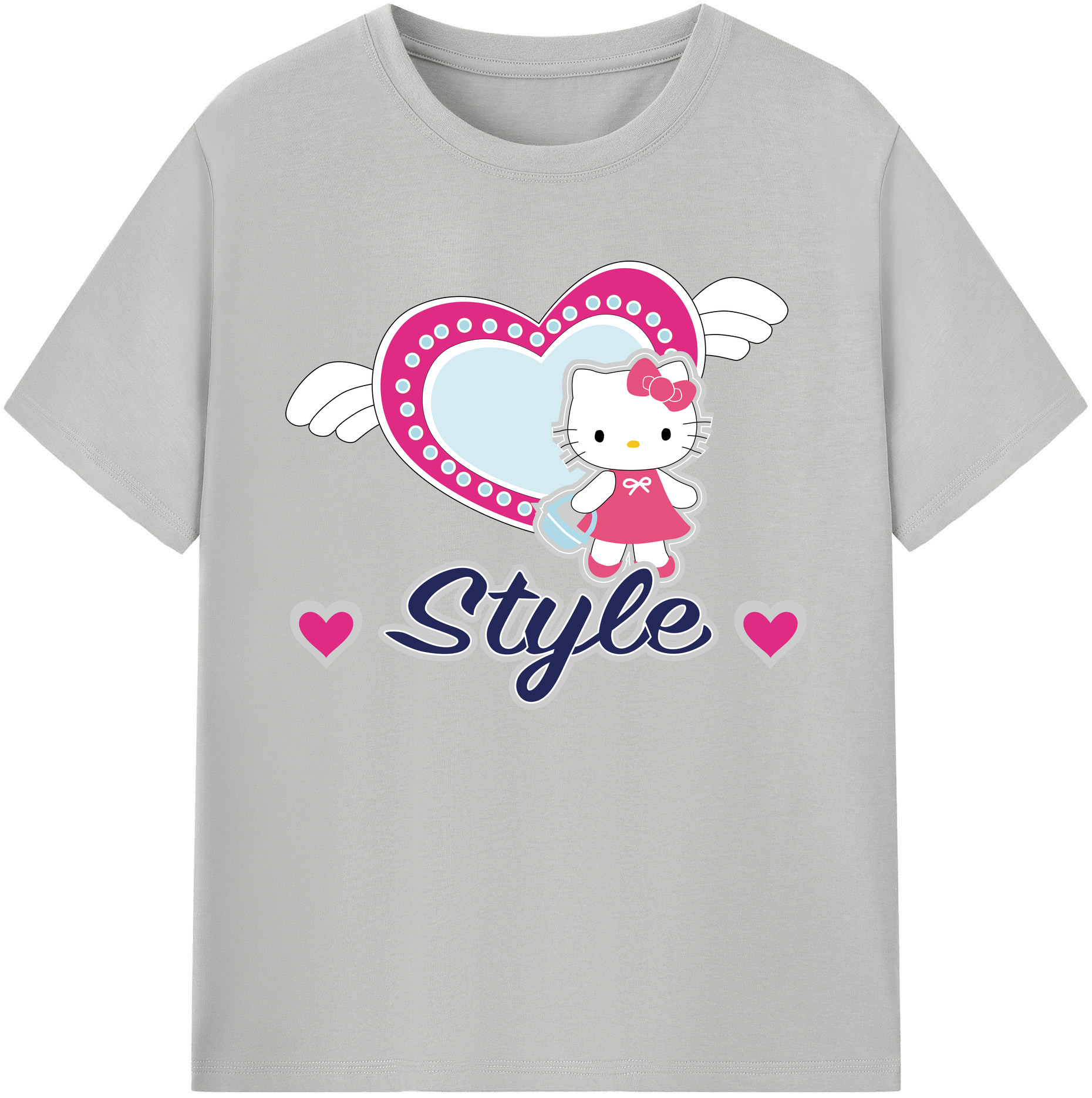 （画像用） Hello Kitty ハローキティ 綿100％ メンズ半袖Tシャツ｜肌触りやわらか＆通気性