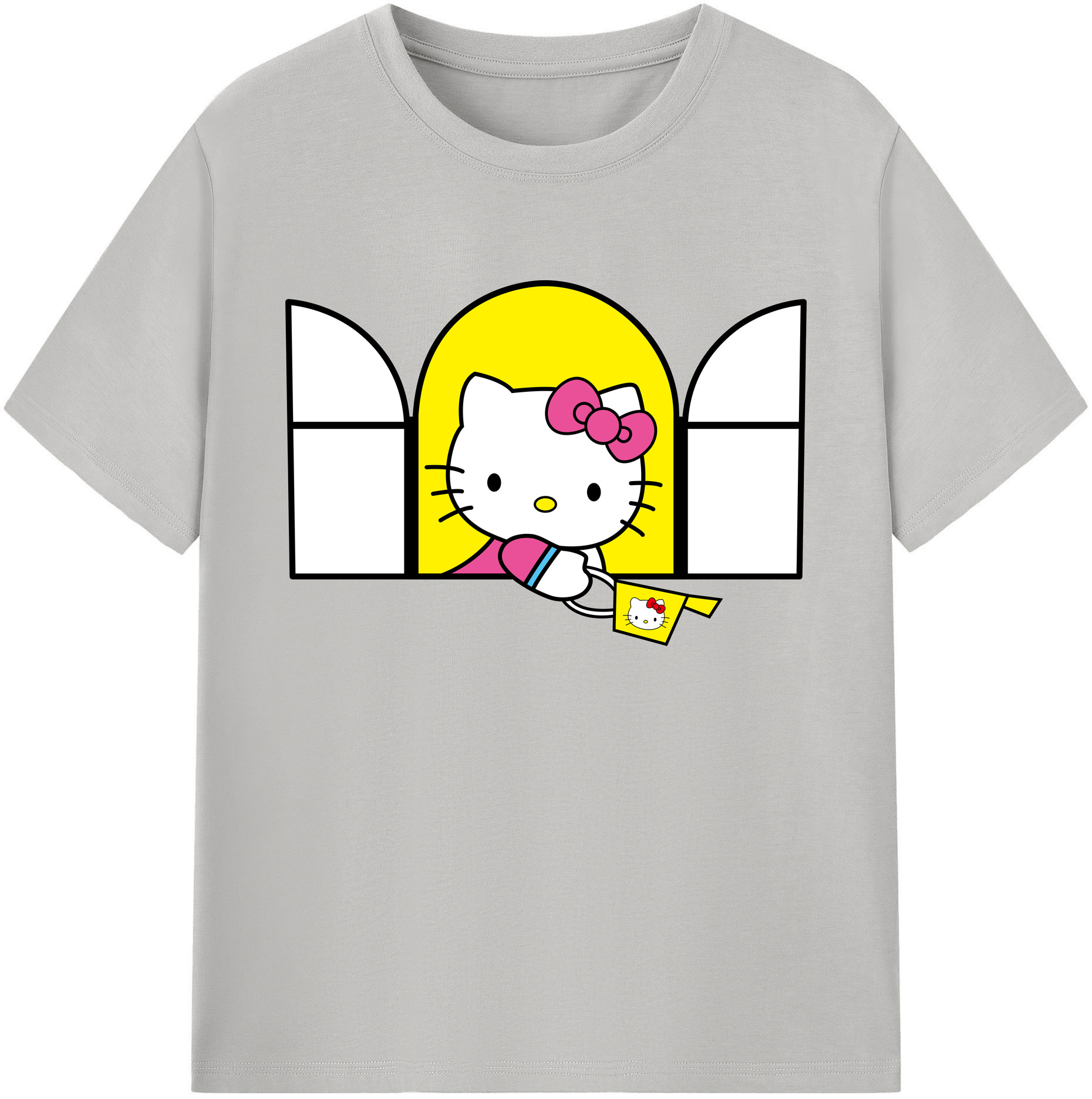 （画像用） Hello Kitty ハローキティ 綿100％ メンズ半袖Tシャツ｜肌触りやわらか＆通気性