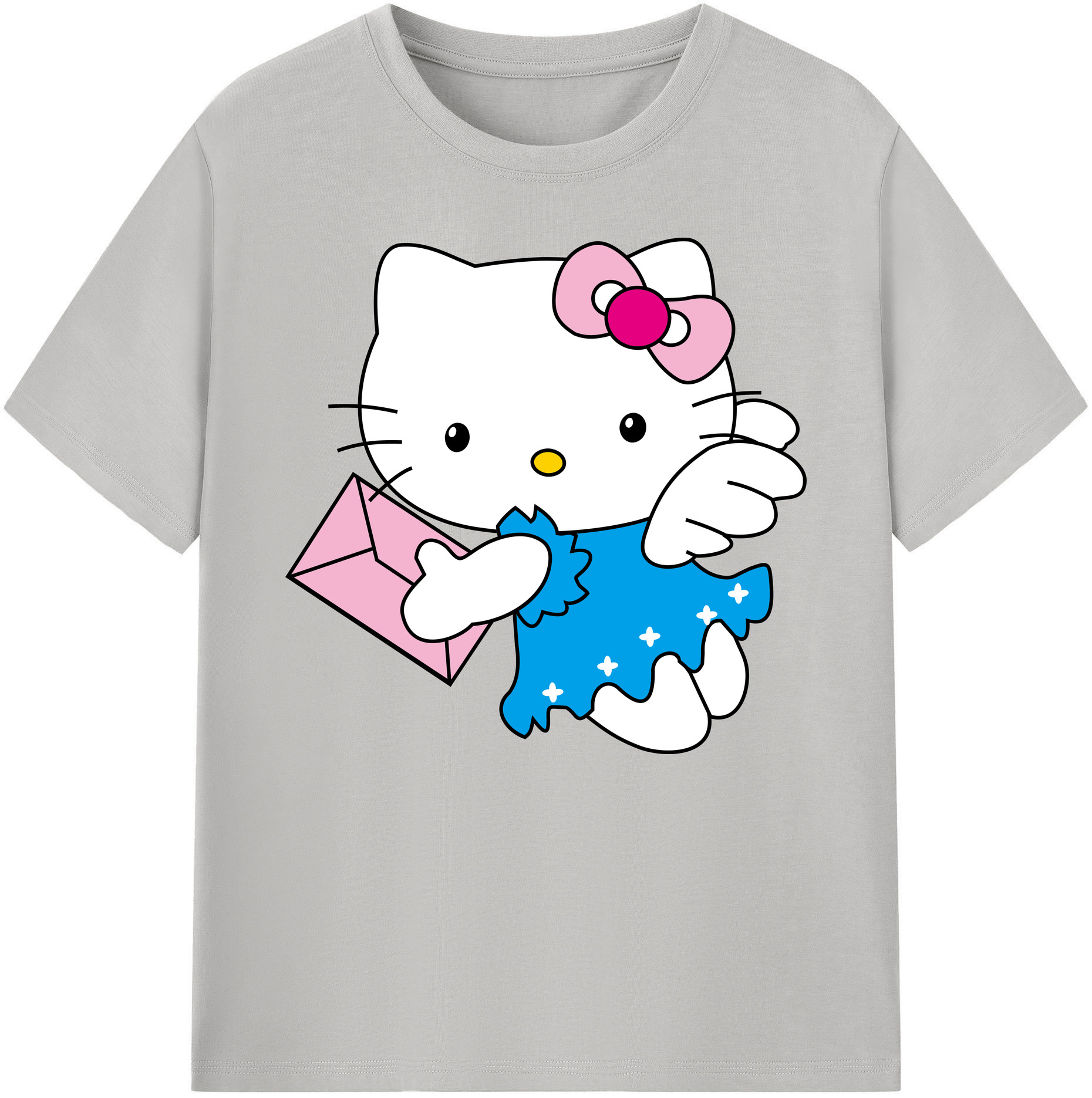 （画像用） Hello Kitty ハローキティ 綿100％ メンズ半袖Tシャツ｜肌触りやわらか＆通気性