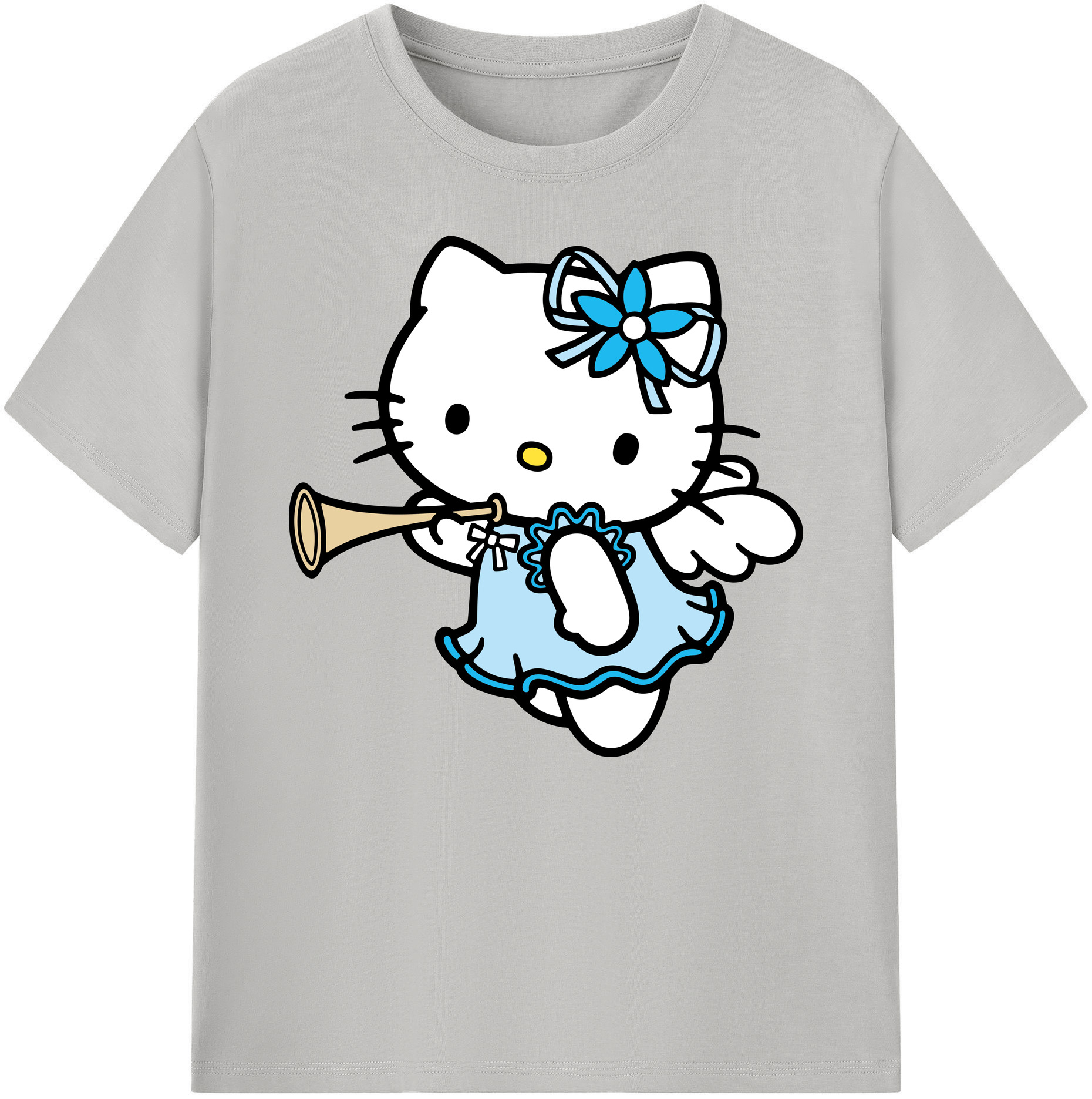 （画像用） Hello Kitty ハローキティ 綿100％ メンズ半袖Tシャツ｜肌触りやわらか＆通気性