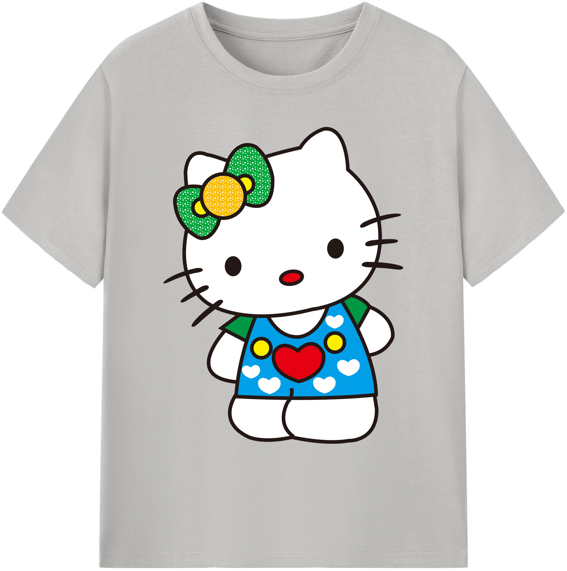 （画像用） Hello Kitty ハローキティ 綿100％ メンズ半袖Tシャツ｜肌触りやわらか＆通気性