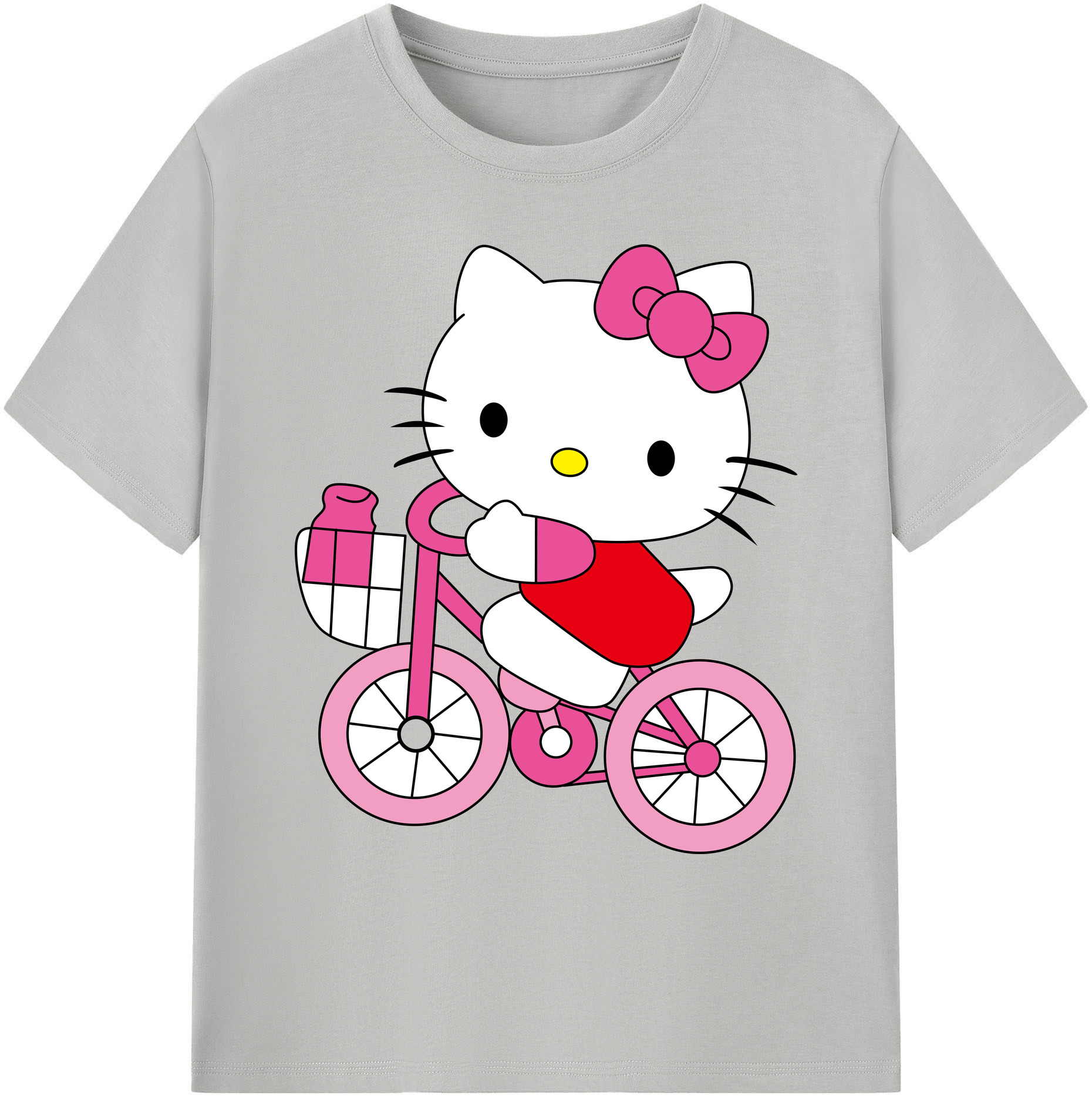 （画像用） Hello Kitty ハローキティ 綿100％ メンズ半袖Tシャツ｜肌触りやわらか＆通気性