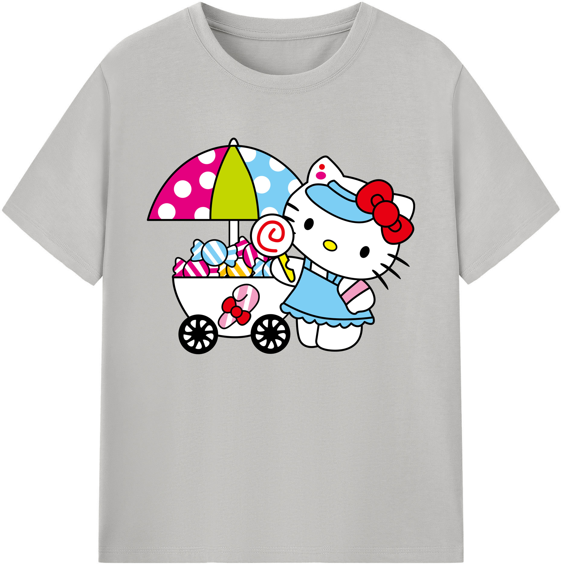 （画像用） Hello Kitty ハローキティ 綿100％ メンズ半袖Tシャツ｜肌触りやわらか＆通気性