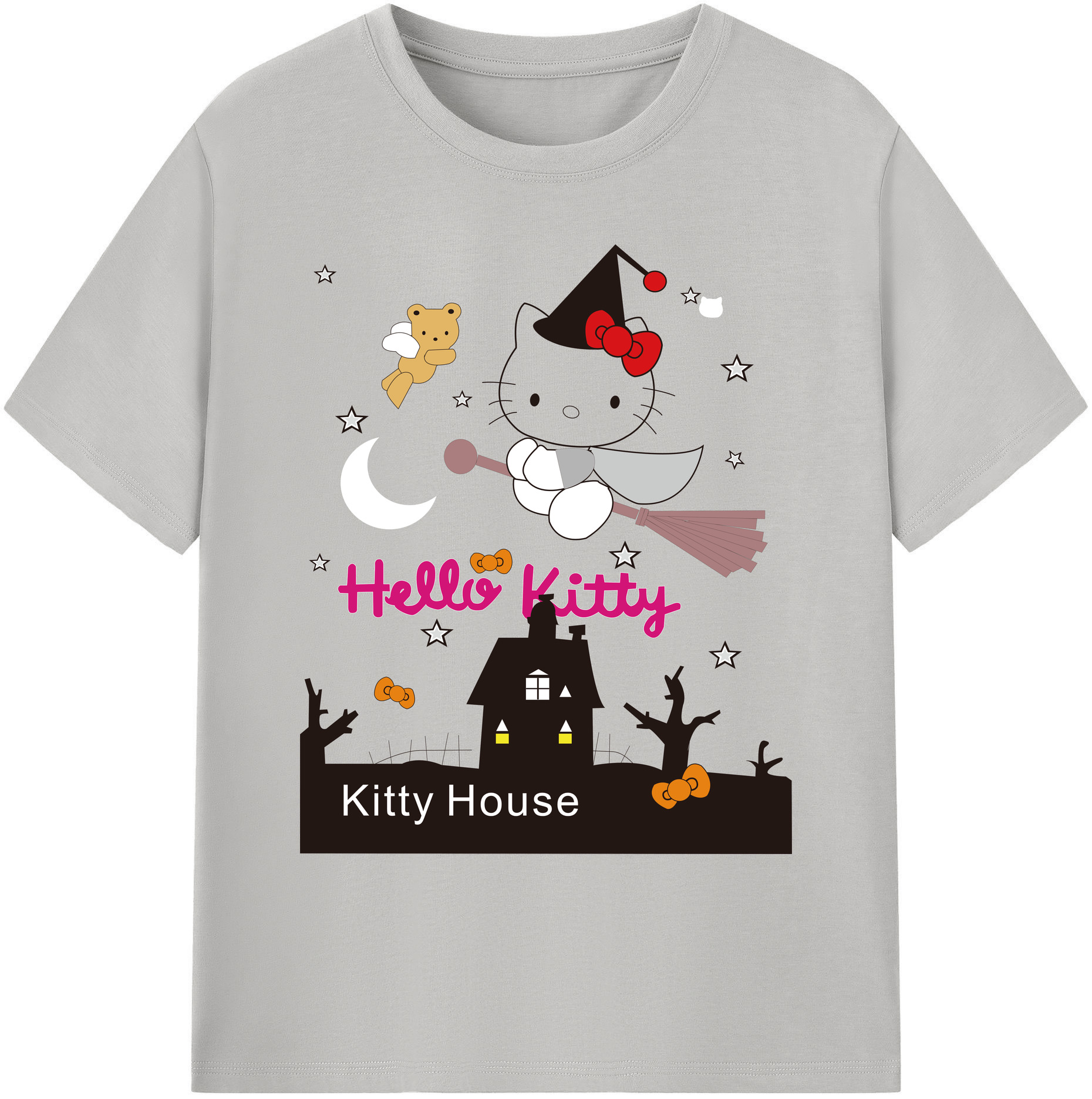 （画像用） Hello Kitty ハローキティ 綿100％ メンズ半袖Tシャツ｜肌触りやわらか＆通気性