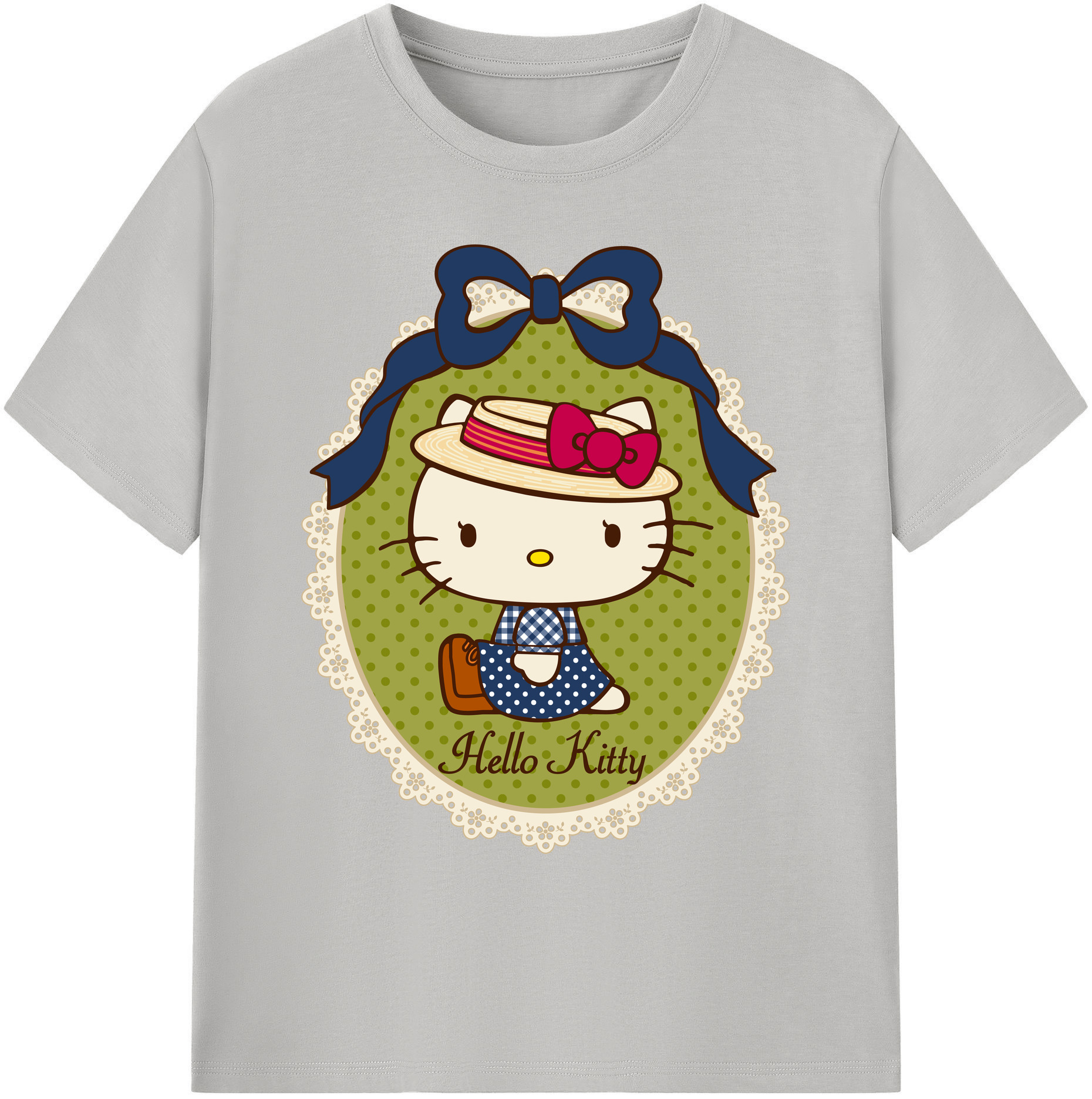 （画像用） Hello Kitty ハローキティ 綿100％ メンズ半袖Tシャツ｜肌触りやわらか＆通気性