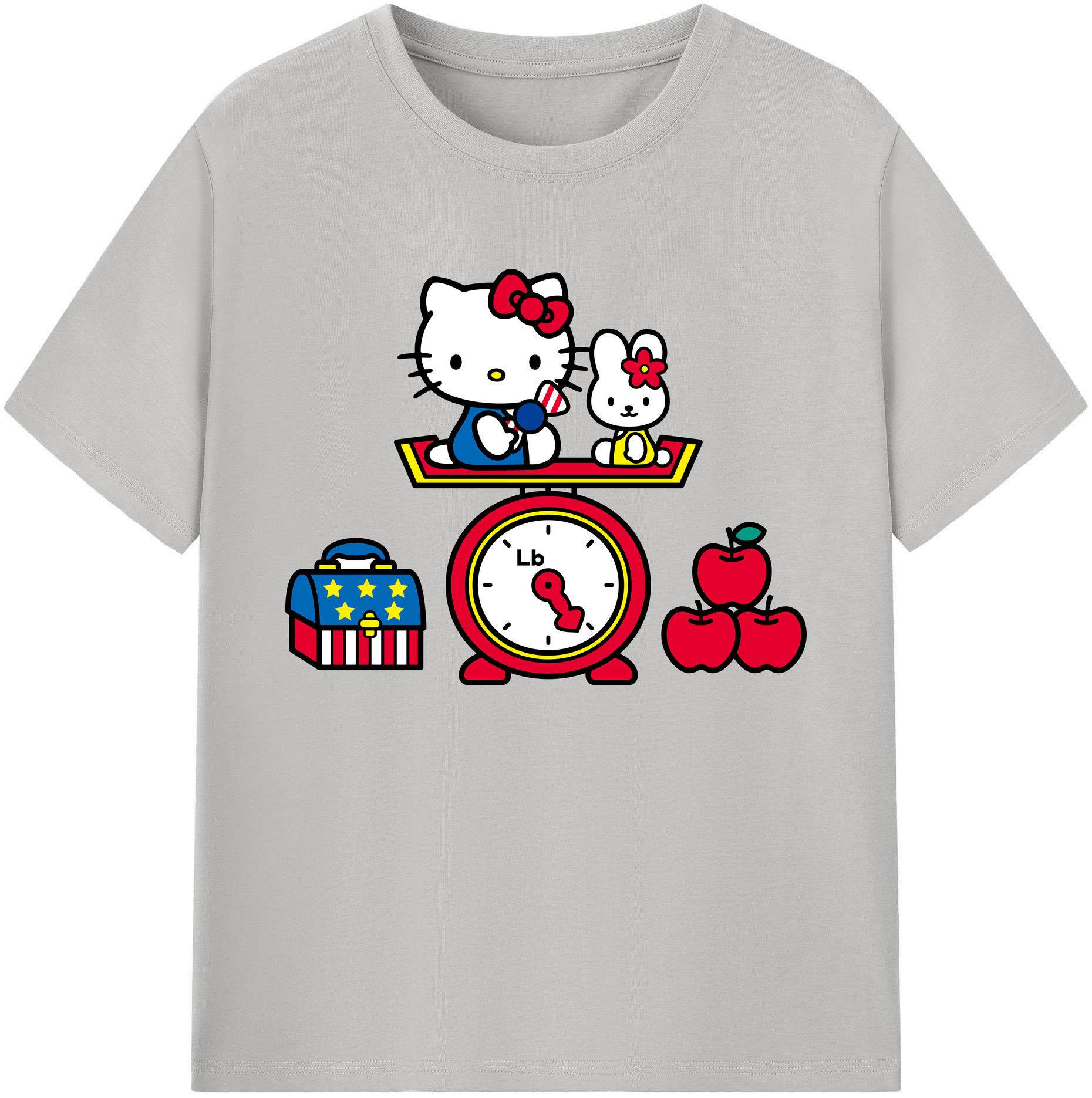 （画像用） Hello Kitty ハローキティ 綿100％ メンズ半袖Tシャツ｜肌触りやわらか＆通気性
