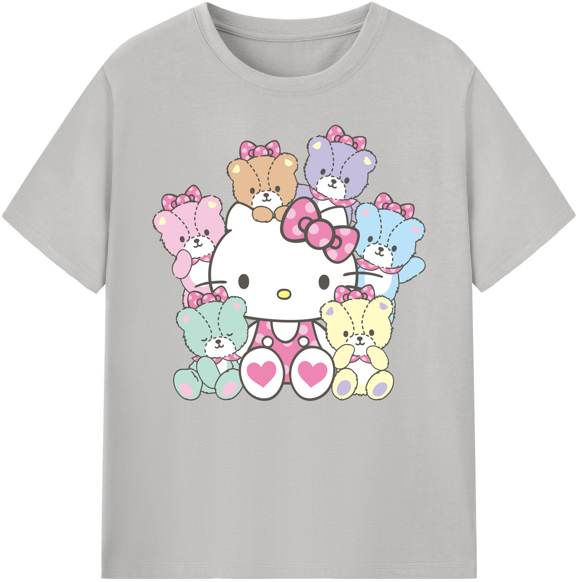 （画像用） Hello Kitty ハローキティ 綿100％ メンズ半袖Tシャツ｜肌触りやわらか＆通気性