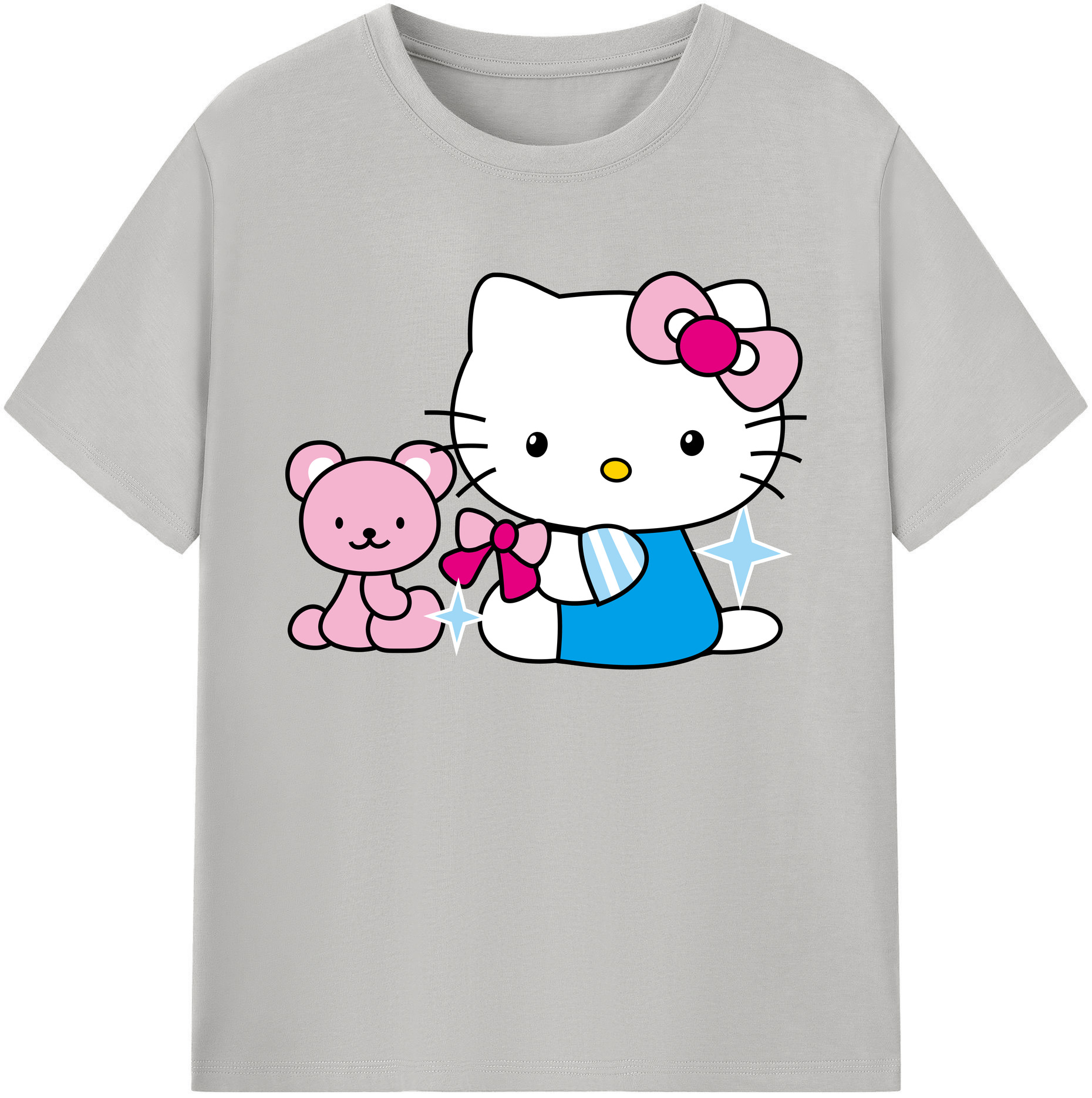 （画像用） Hello Kitty ハローキティ 綿100％ メンズ半袖Tシャツ｜肌触りやわらか＆通気性