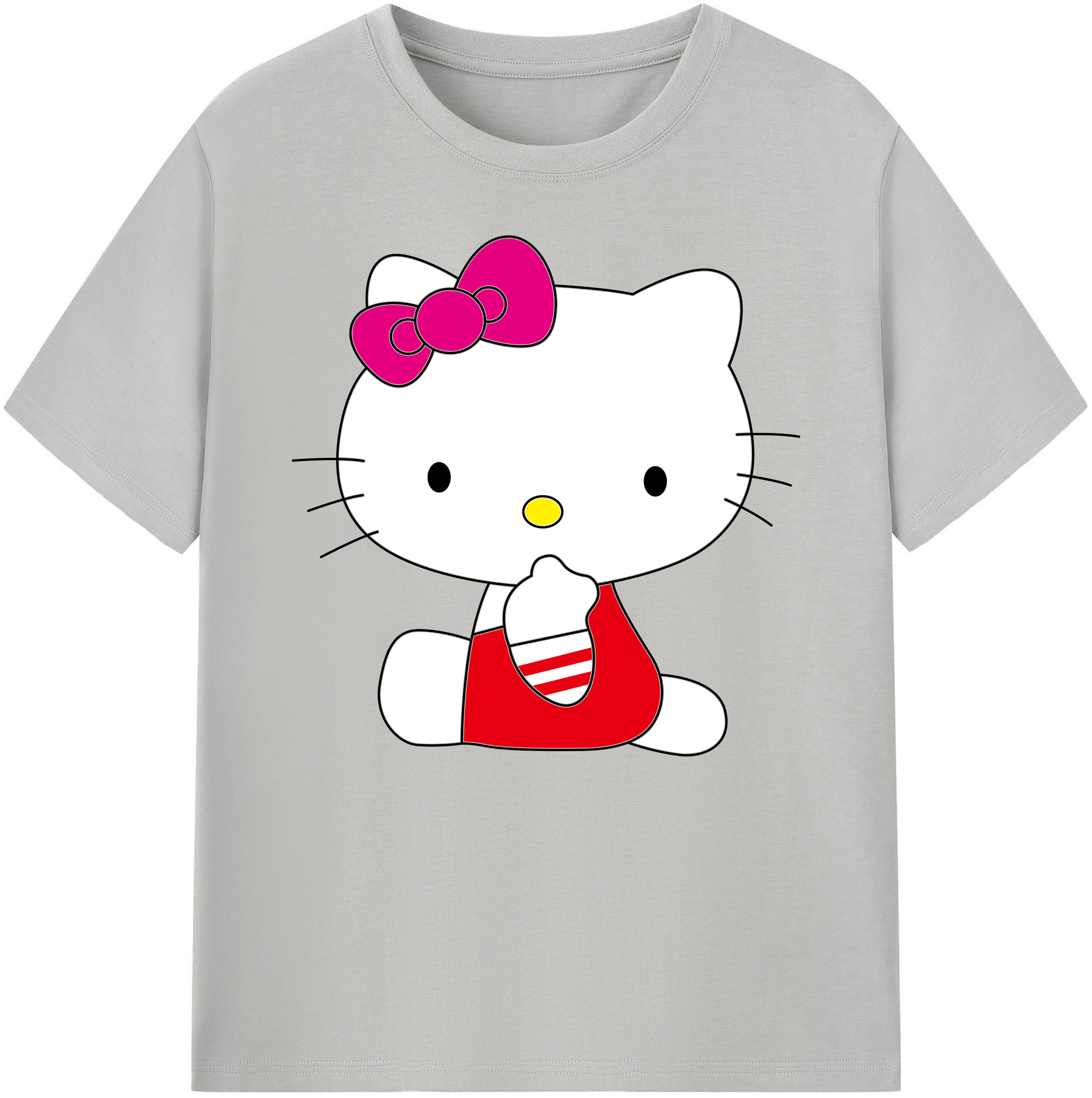 （画像用） Hello Kitty ハローキティ 綿100％ メンズ半袖Tシャツ｜肌触りやわらか＆通気性
