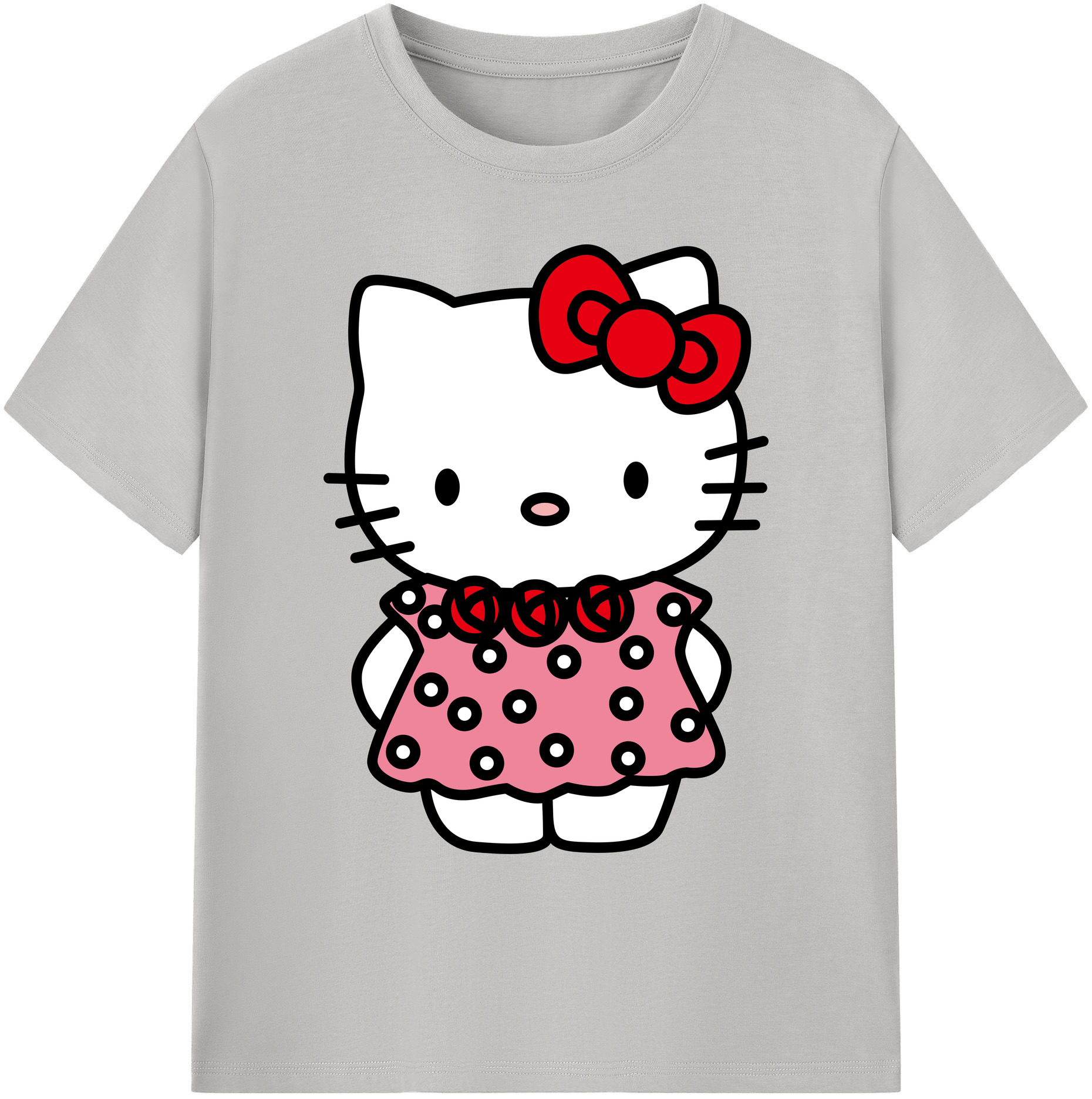 （画像用） Hello Kitty ハローキティ 綿100％ メンズ半袖Tシャツ｜肌触りやわらか＆通気性