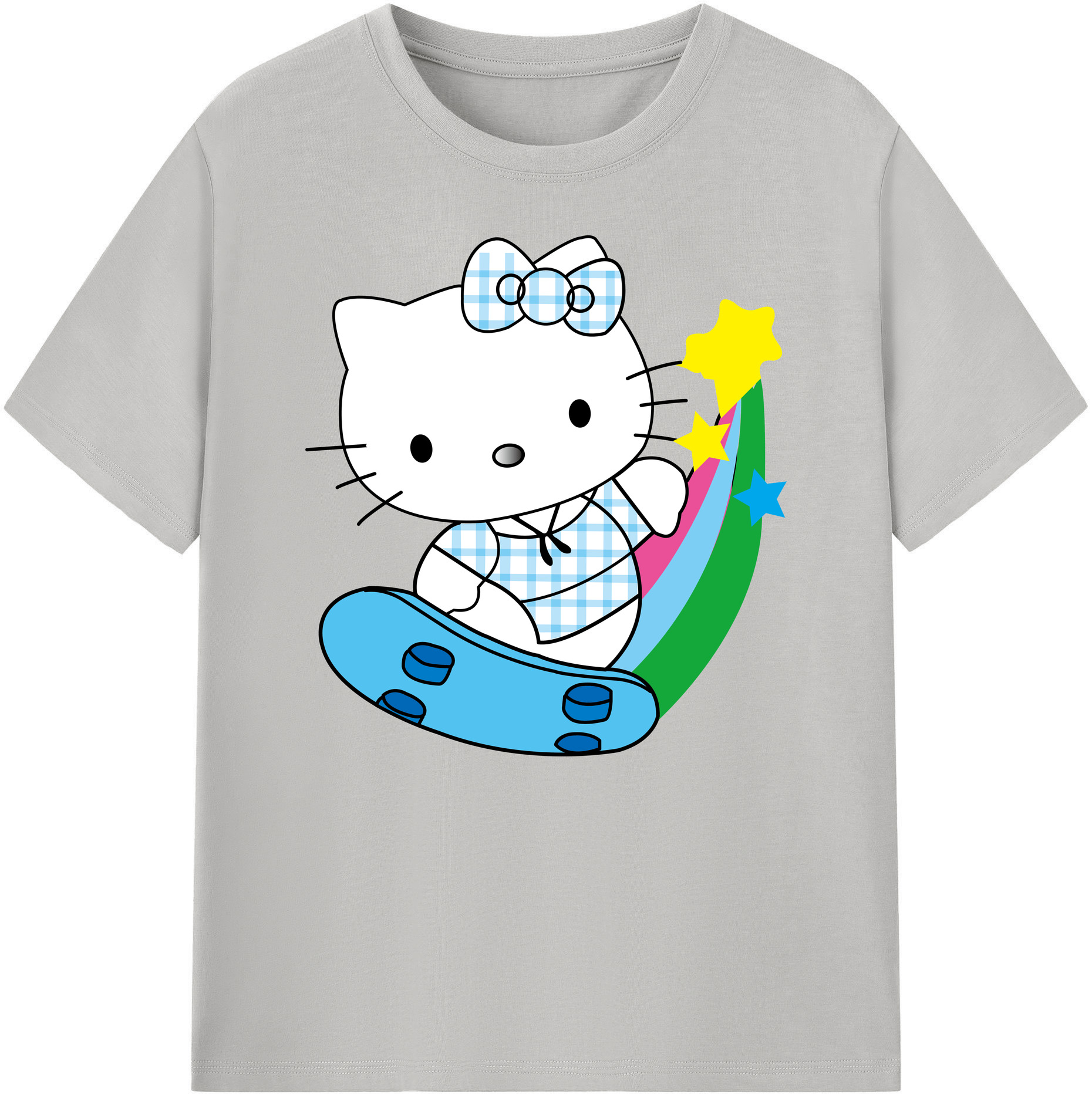 （画像用） Hello Kitty ハローキティ 綿100％ メンズ半袖Tシャツ｜肌触りやわらか＆通気性