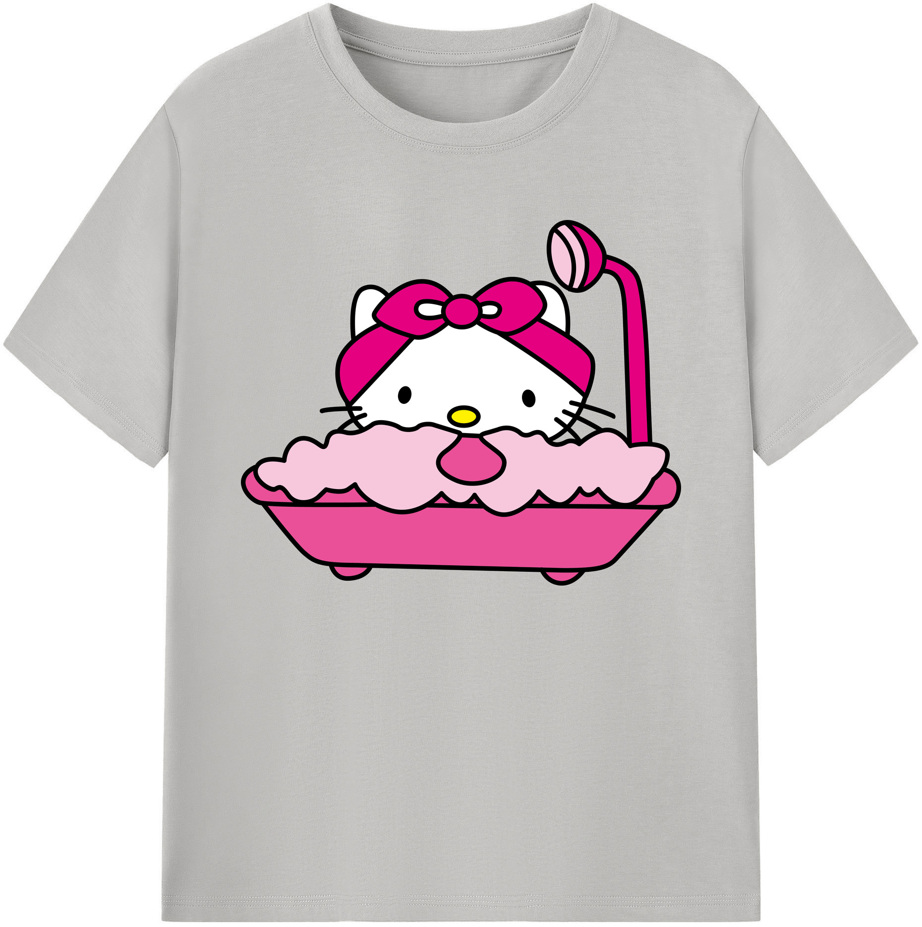 （画像用） Hello Kitty ハローキティ 綿100％ メンズ半袖Tシャツ｜肌触りやわらか＆通気性