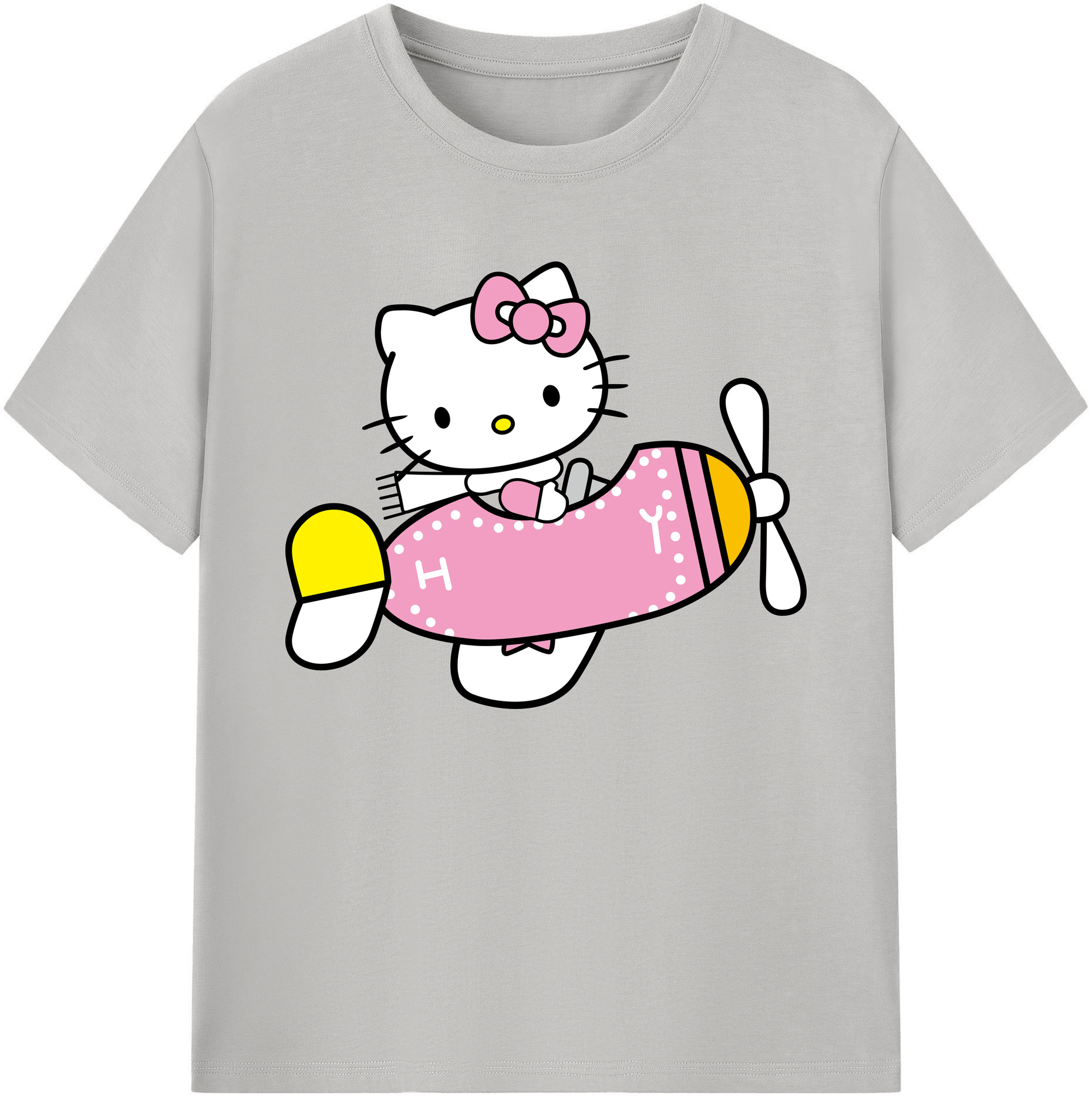 （画像用） Hello Kitty ハローキティ 綿100％ メンズ半袖Tシャツ｜肌触りやわらか＆通気性