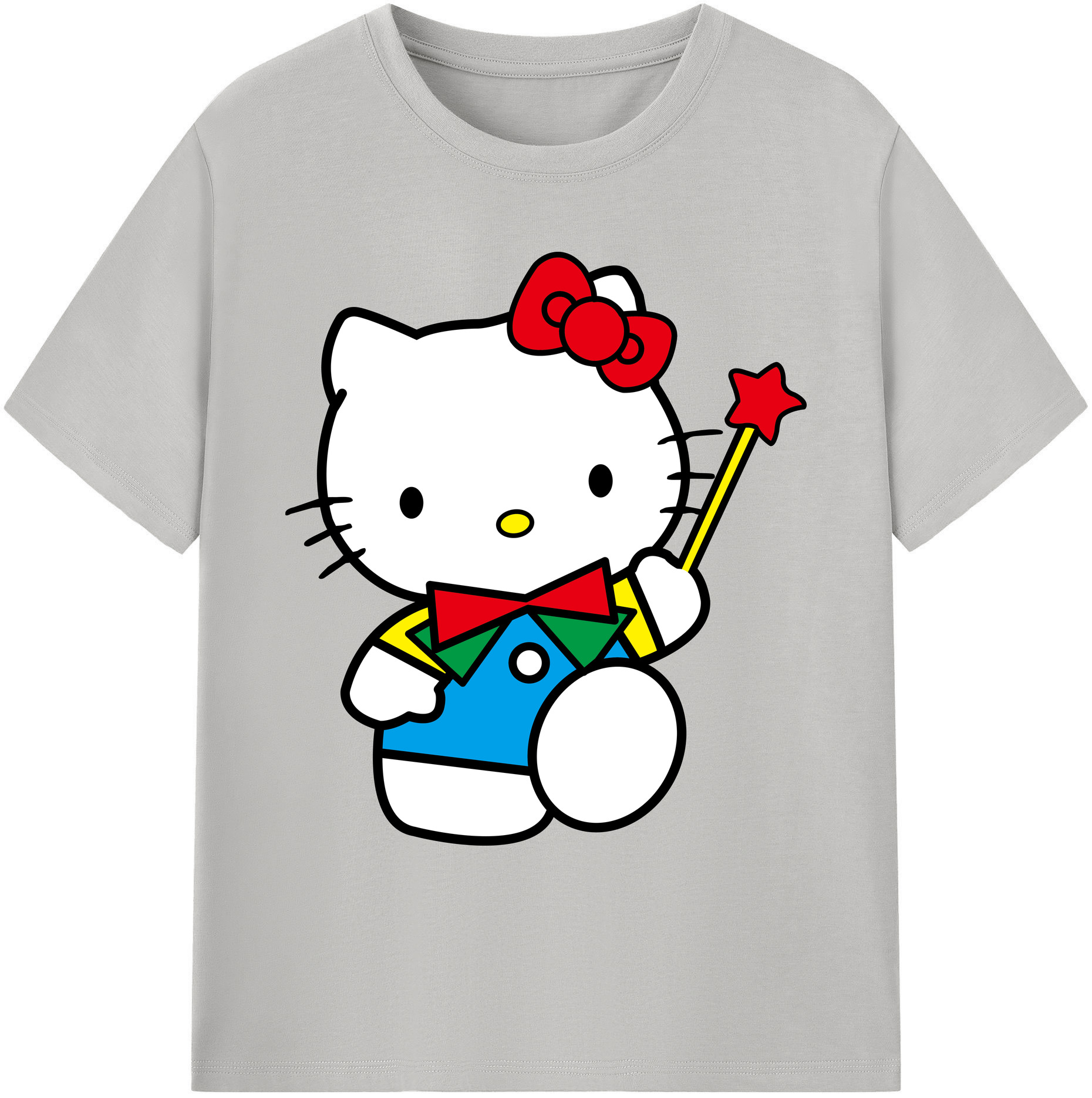 （画像用） Hello Kitty ハローキティ 綿100％ メンズ半袖Tシャツ｜肌触りやわらか＆通気性