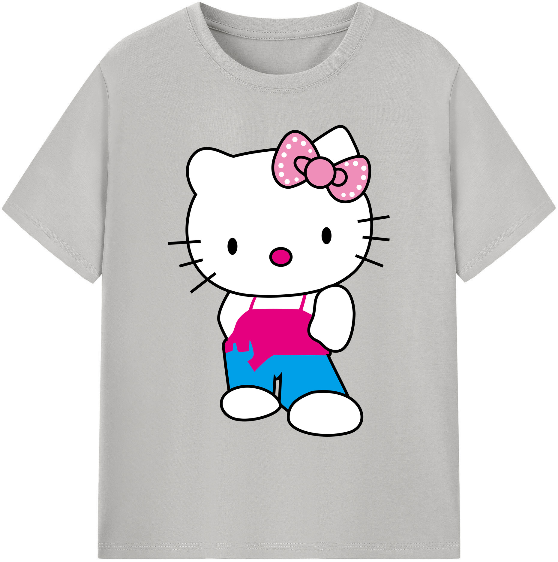 （画像用） Hello Kitty ハローキティ 綿100％ メンズ半袖Tシャツ｜肌触りやわらか＆通気性