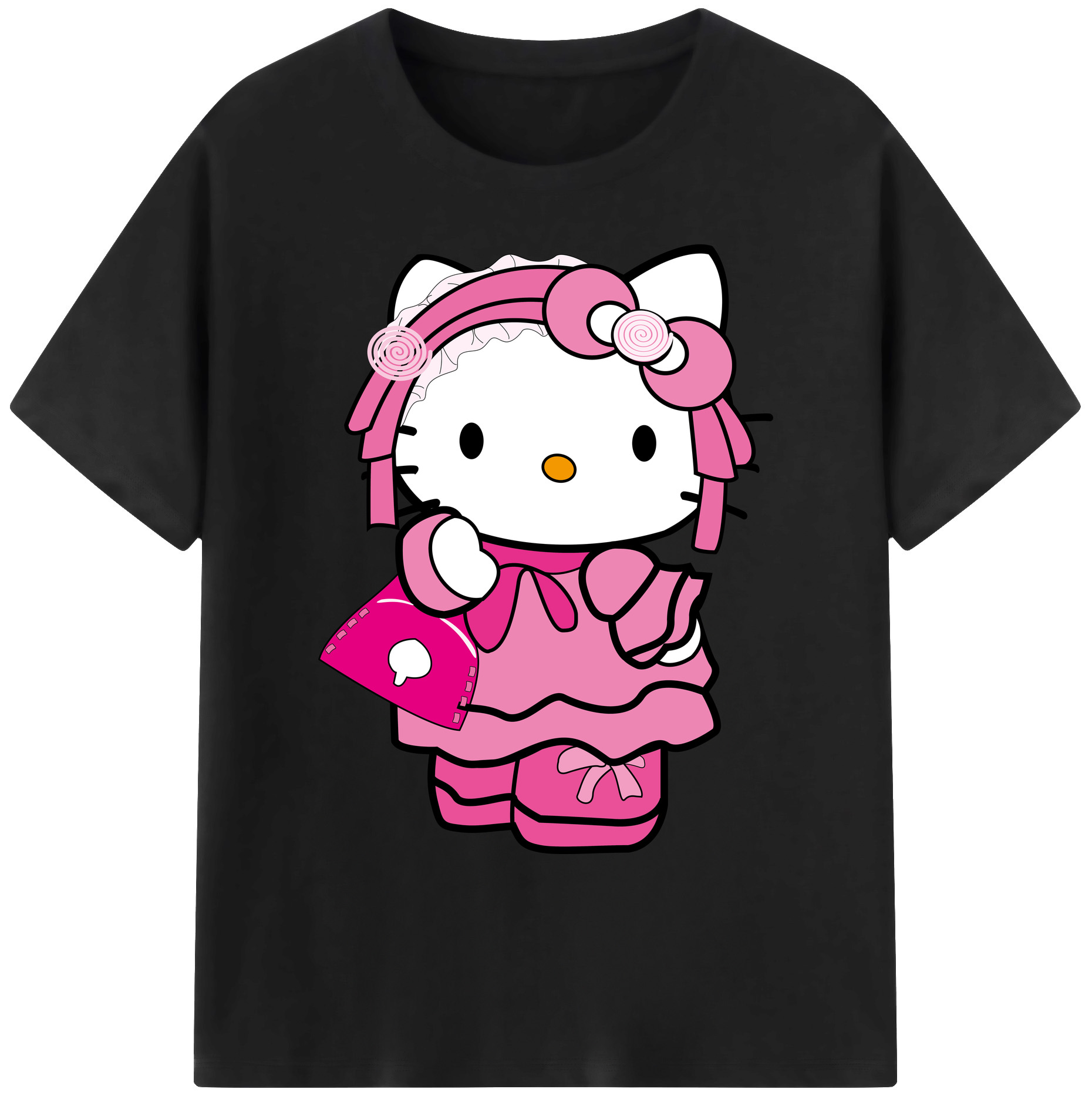（画像用） Hello Kitty ハローキティ 綿100％ メンズ半袖Tシャツ｜肌触りやわらか＆通気性