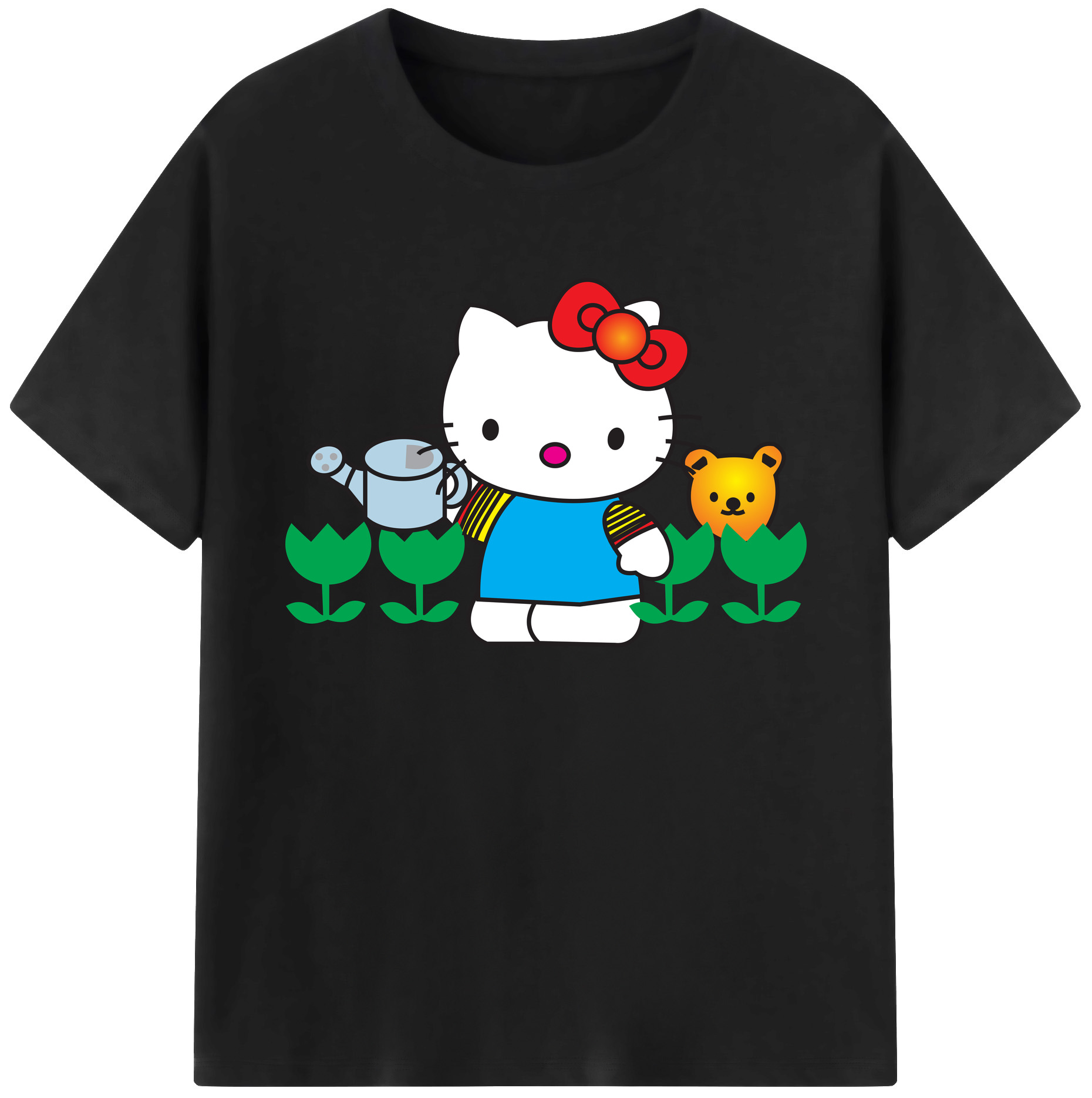 （画像用） Hello Kitty ハローキティ 綿100％ メンズ半袖Tシャツ｜肌触りやわらか＆通気性
