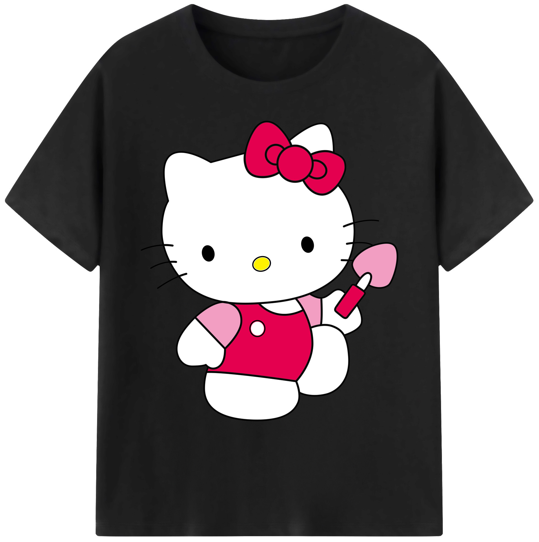 （画像用） Hello Kitty ハローキティ 綿100％ メンズ半袖Tシャツ｜肌触りやわらか＆通気性