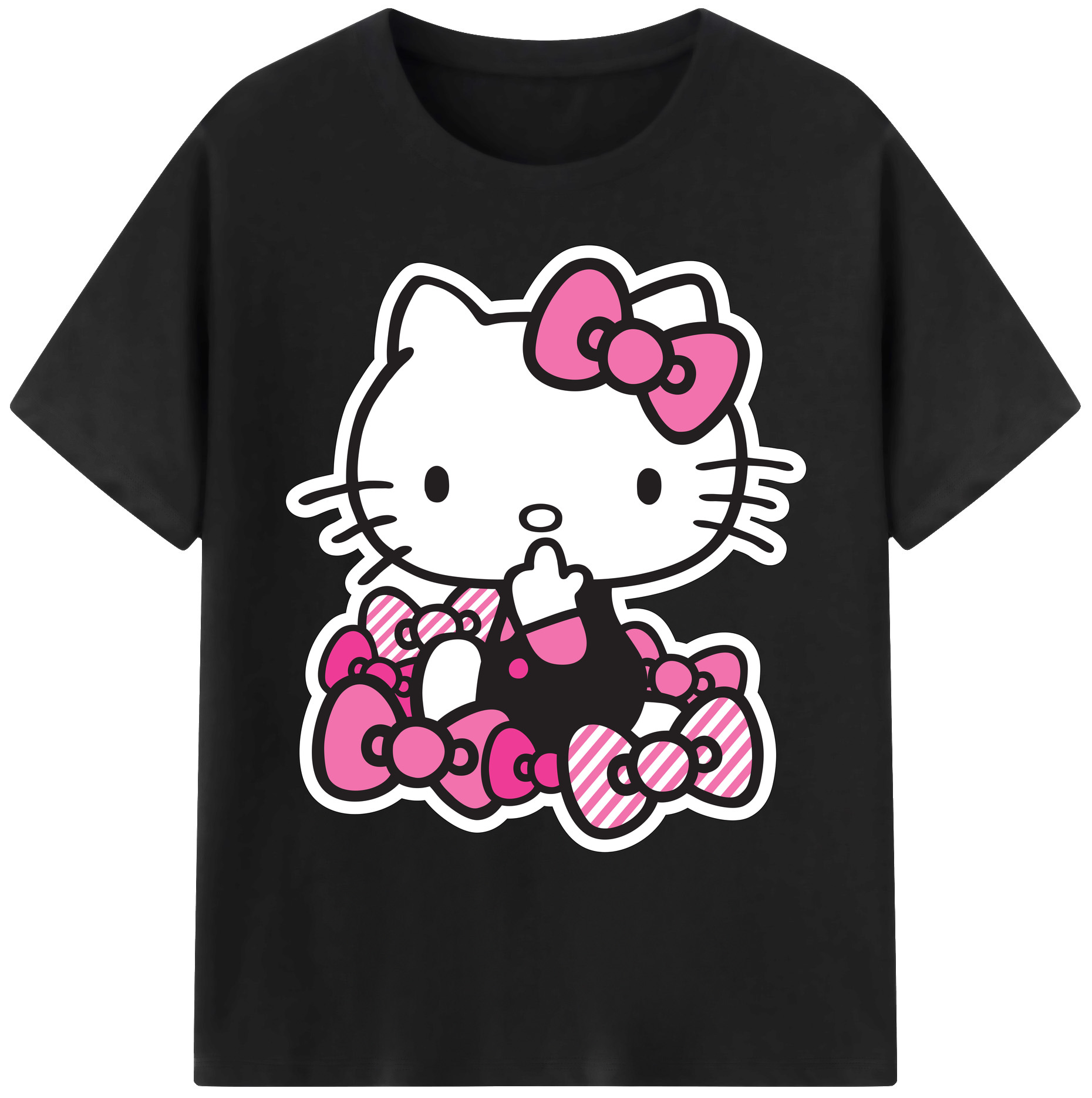 （画像用） Hello Kitty ハローキティ 綿100％ メンズ半袖Tシャツ｜肌触りやわらか＆通気性