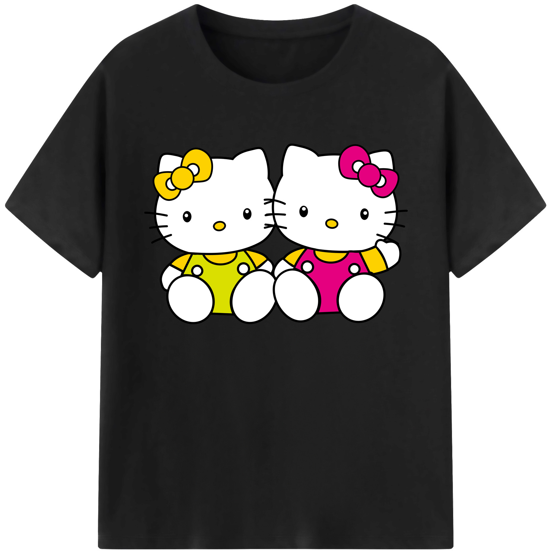 （画像用） Hello Kitty ハローキティ 綿100％ メンズ半袖Tシャツ｜肌触りやわらか＆通気性