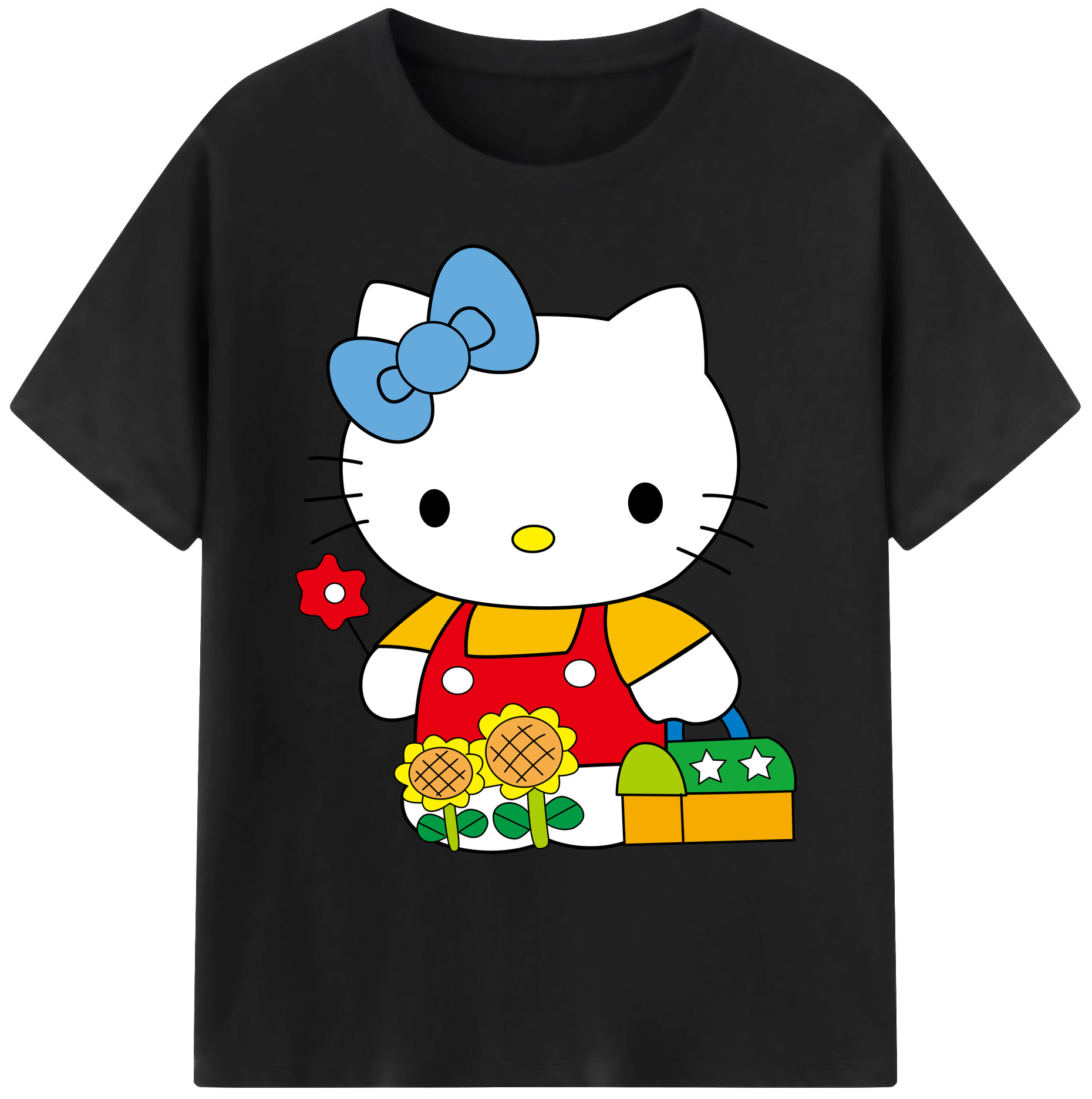 （画像用） Hello Kitty ハローキティ 綿100％ メンズ半袖Tシャツ｜肌触りやわらか＆通気性