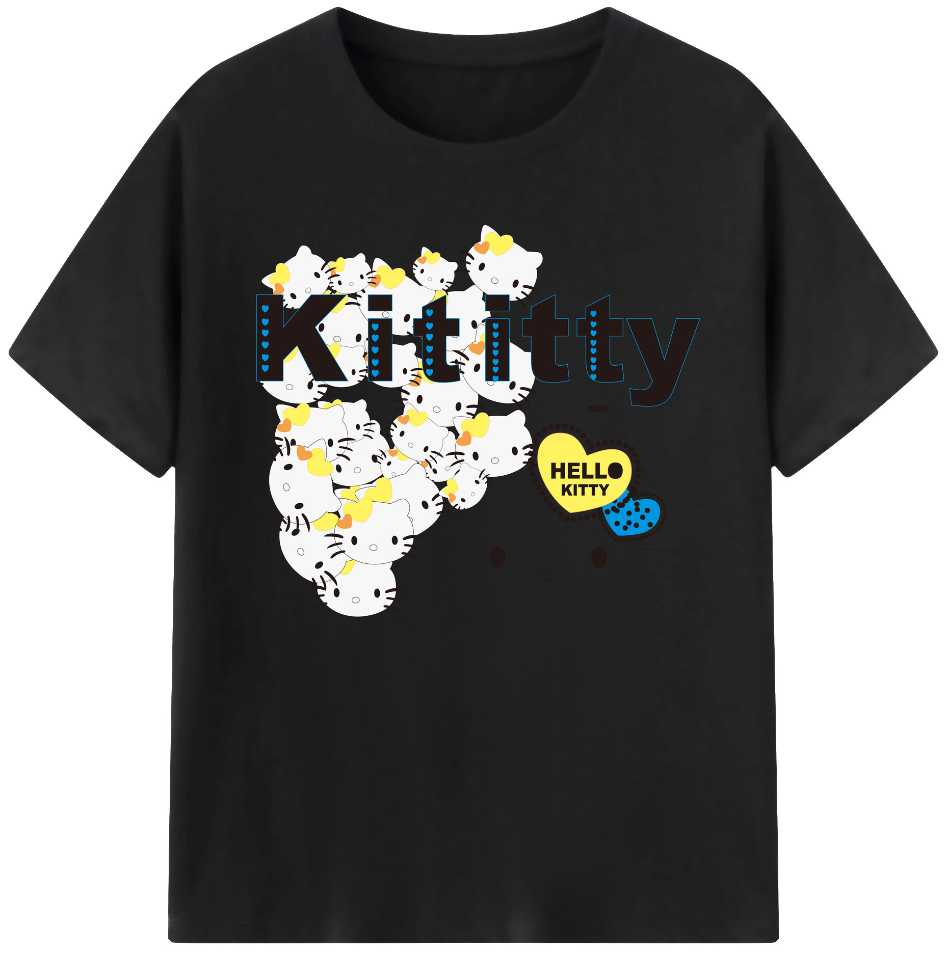 （画像用） Hello Kitty ハローキティ 綿100％ メンズ半袖Tシャツ｜肌触りやわらか＆通気性