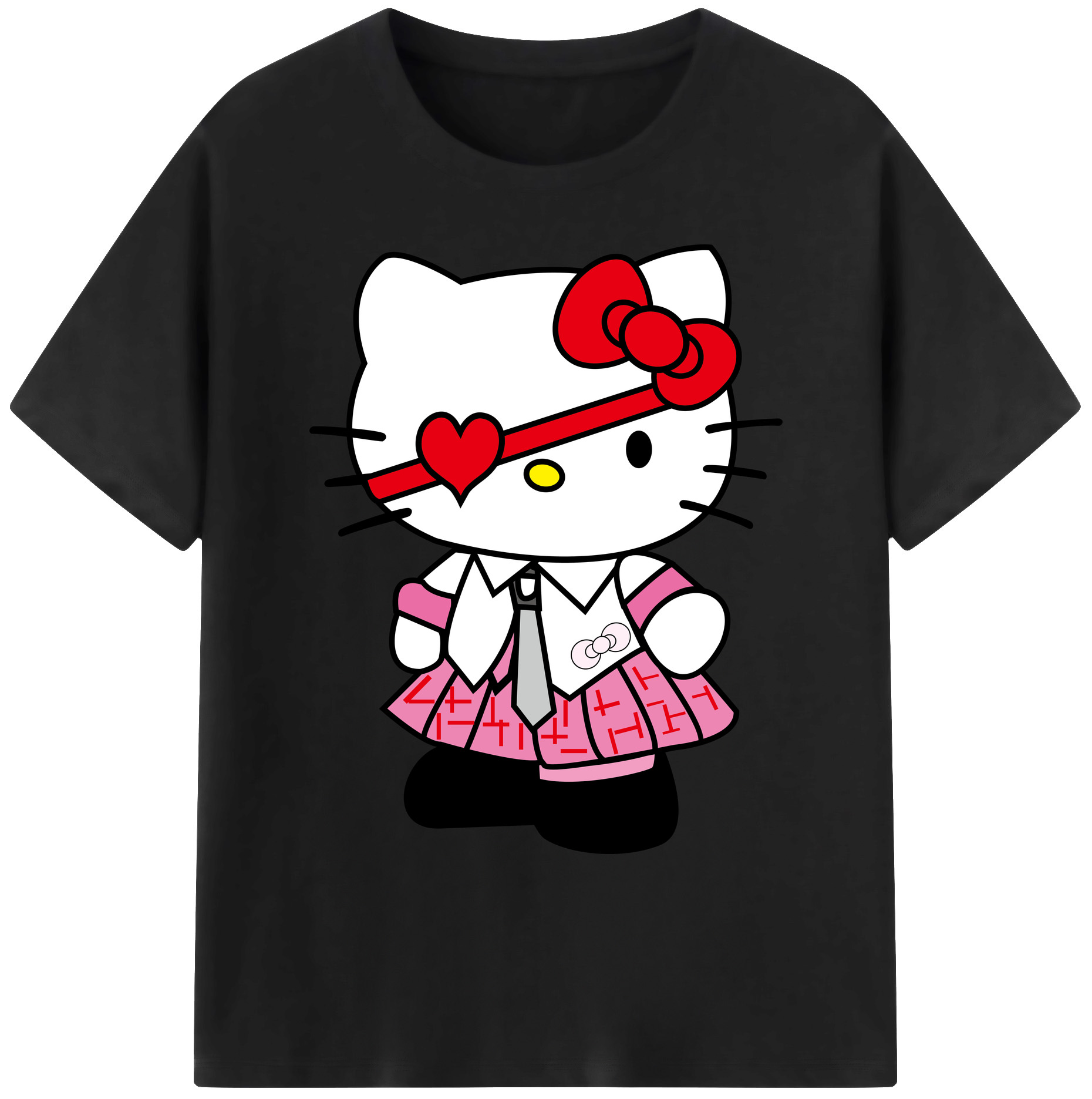 （画像用） Hello Kitty ハローキティ 綿100％ メンズ半袖Tシャツ｜肌触りやわらか＆通気性