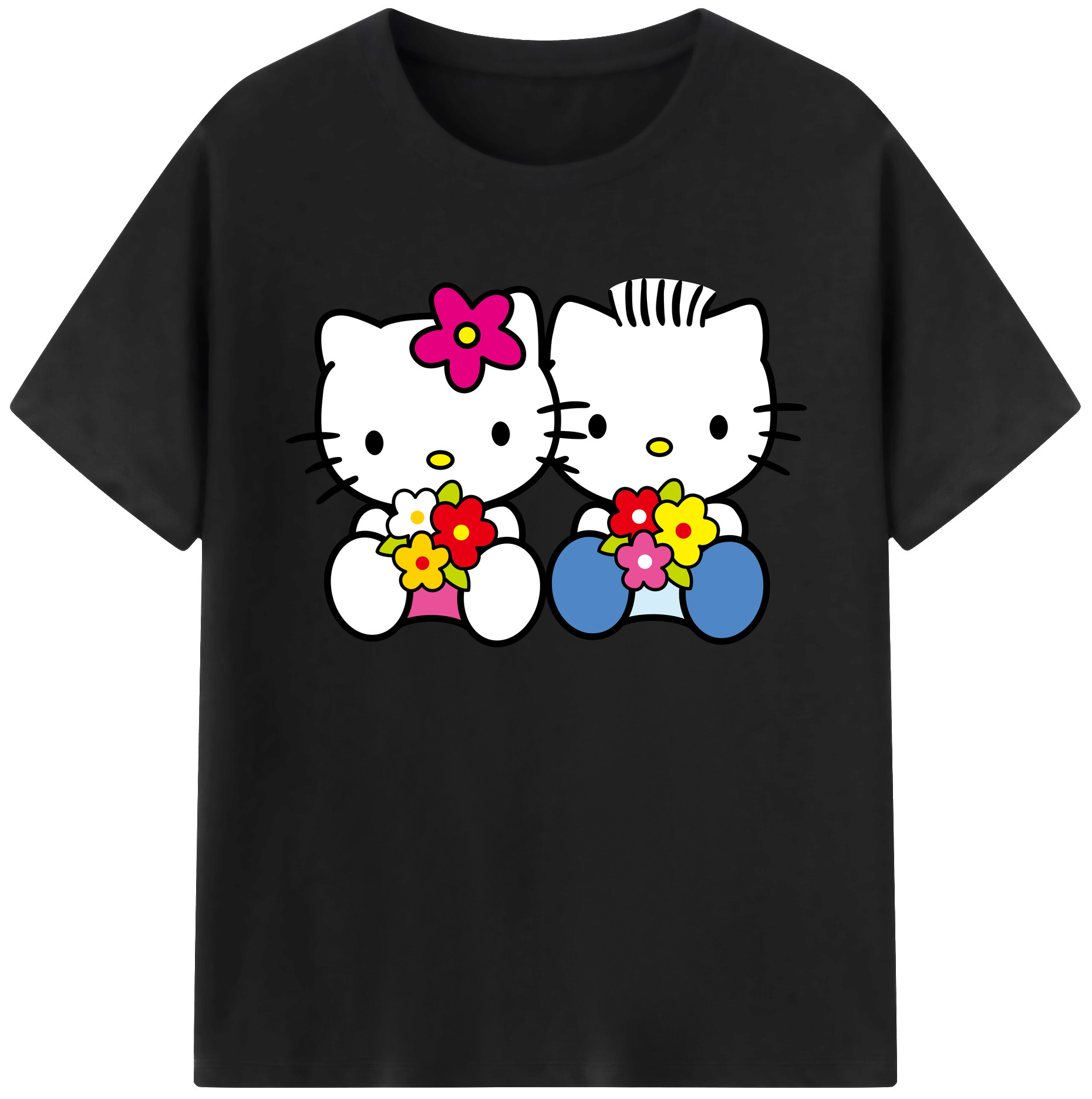 （画像用） Hello Kitty ハローキティ 綿100％ メンズ半袖Tシャツ｜肌触りやわらか＆通気性