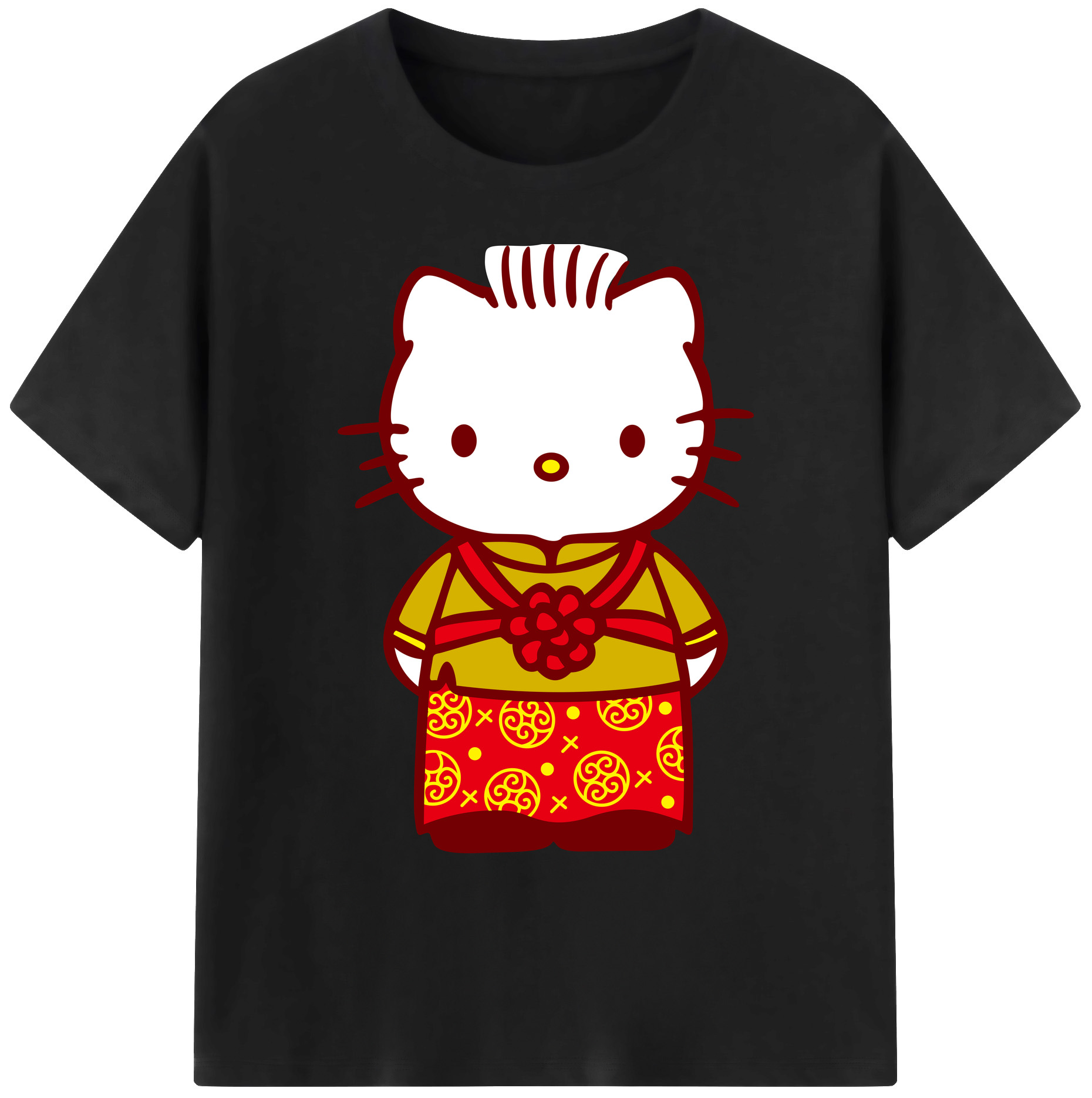 （画像用） Hello Kitty ハローキティ 綿100％ メンズ半袖Tシャツ｜肌触りやわらか＆通気性